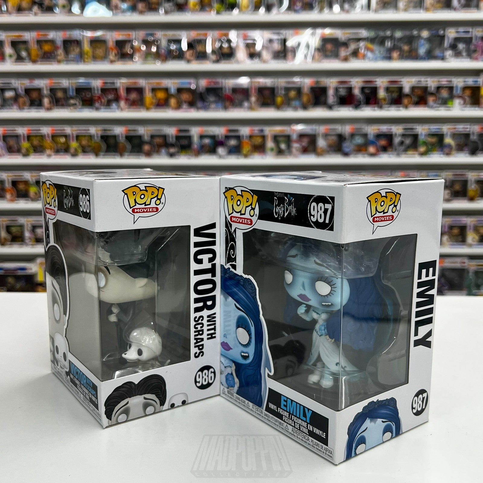 Funko Pop Movies Tim Burton's Corpse Bride Set Victor w/Scraps 986 & Emily 9871