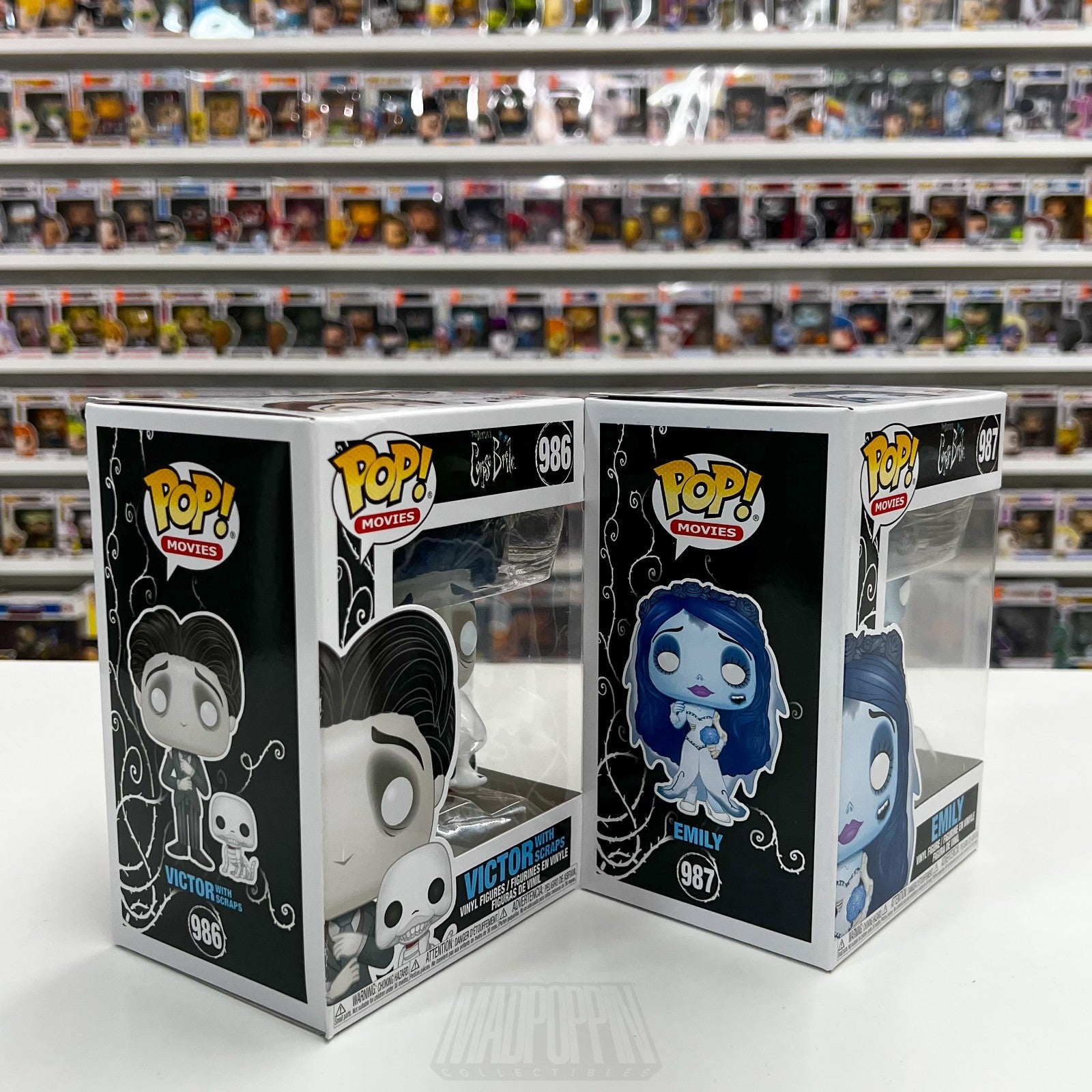 Funko Pop Movies Tim Burton's Corpse Bride Set Victor w/Scraps 986 & Emily 9875