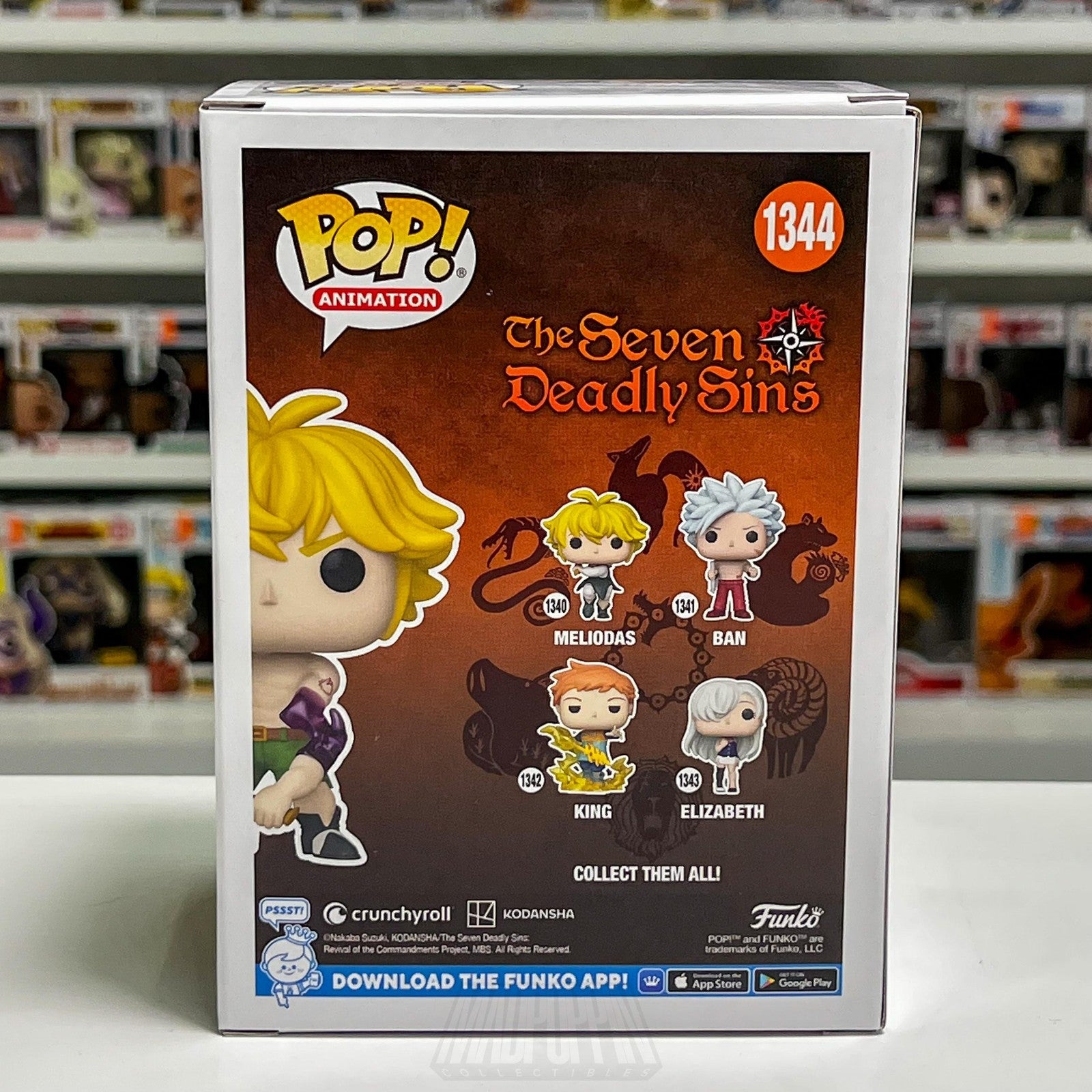 Funko Pop Animation Seven Deadly Sins Meliodas 1344 PX Previews Glow Chase Anime