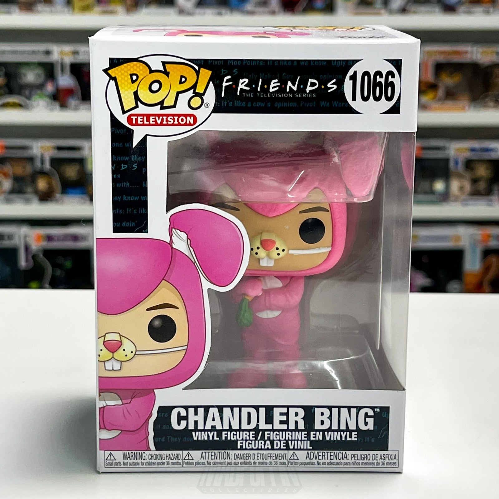 Funko Pop Television FRIENDS Chandler Bing 1066 Pink Bunny Suit Comedy Show 90s0