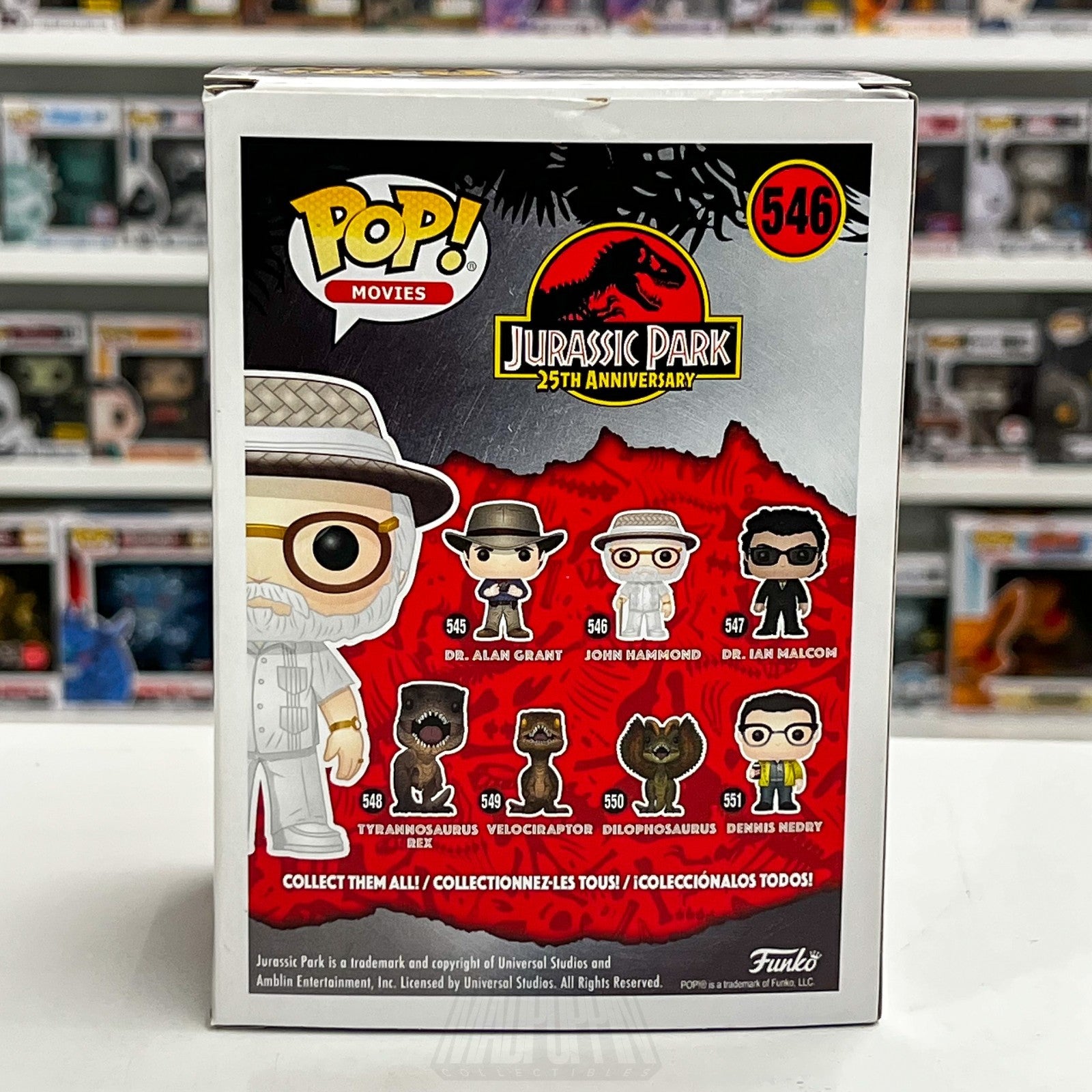 Funko Pop Movies Jurassic Park John Hammond  546 InGen Dinosaur Toy Vinyl Figure3