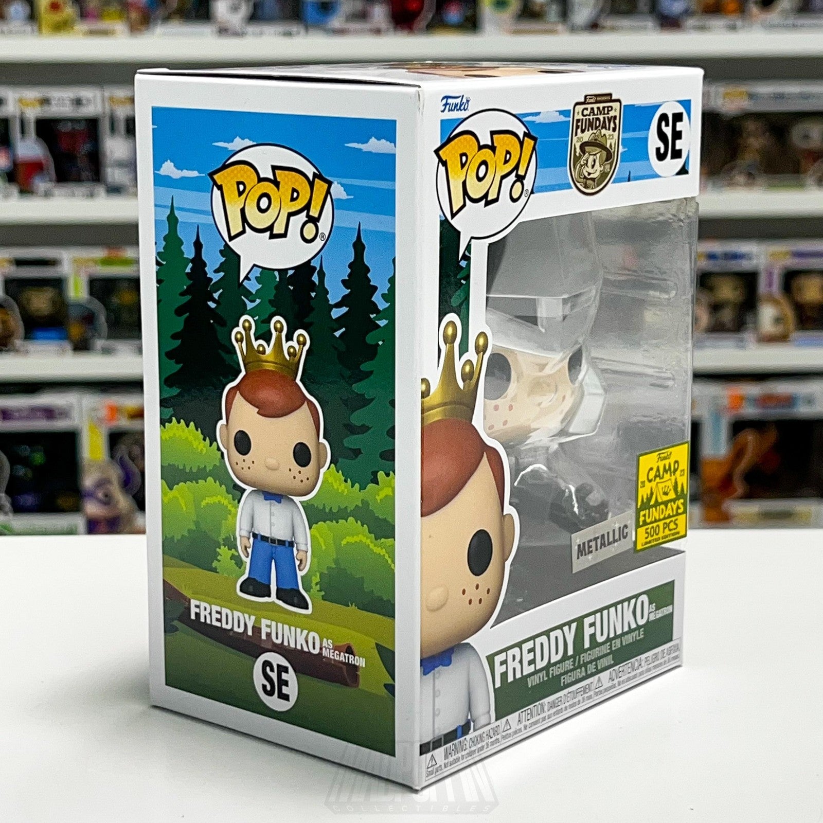 Funko Pop Freddy as Megatron Metallic Camp Fundays 500 PCS Transformers Cartoons