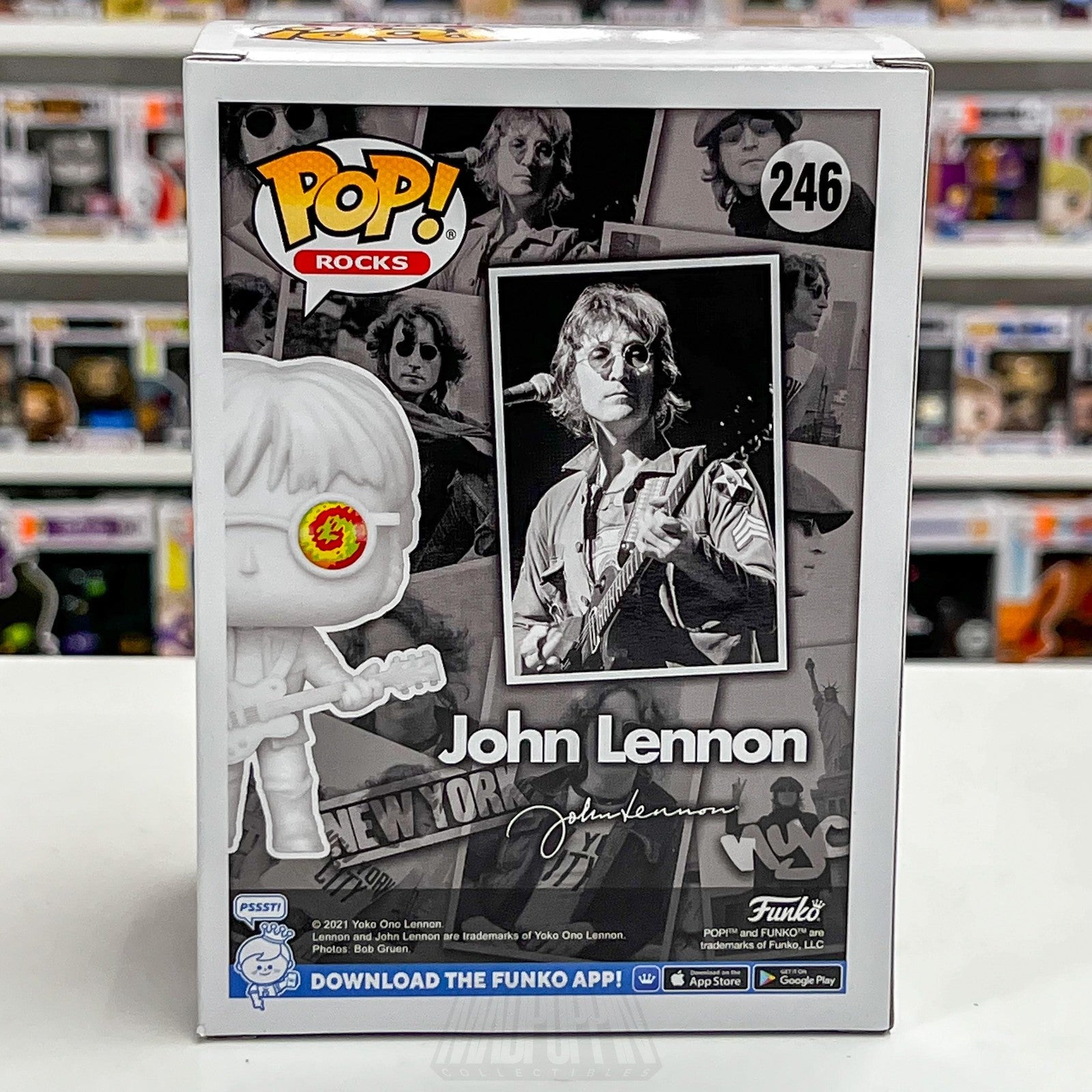 Funko Pop Rocks John Lennon 246 Entertainment Earth Exclusive Vinyl Figure LE3