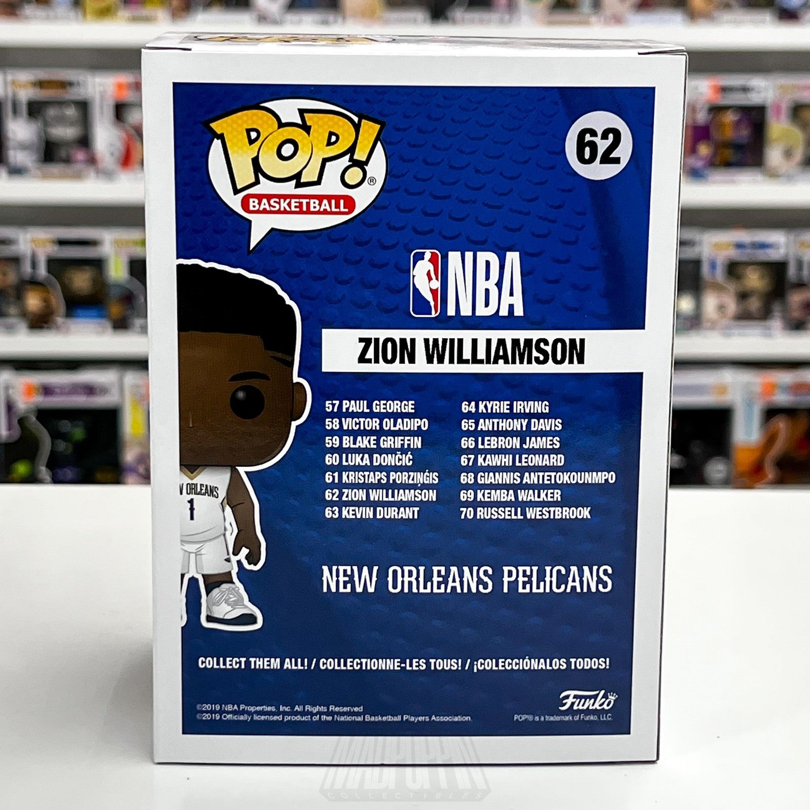 Funko Pop! NBA Zion Williamson #62 New Orleans Pelicans Vinyl Figure Collectible3