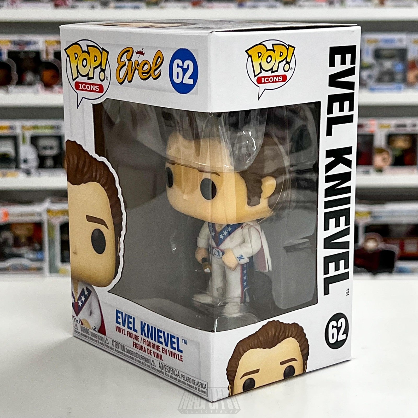 Funko Pop Icons Evel Knievel 62 Vinyl Figure Collectible New in Box Mint