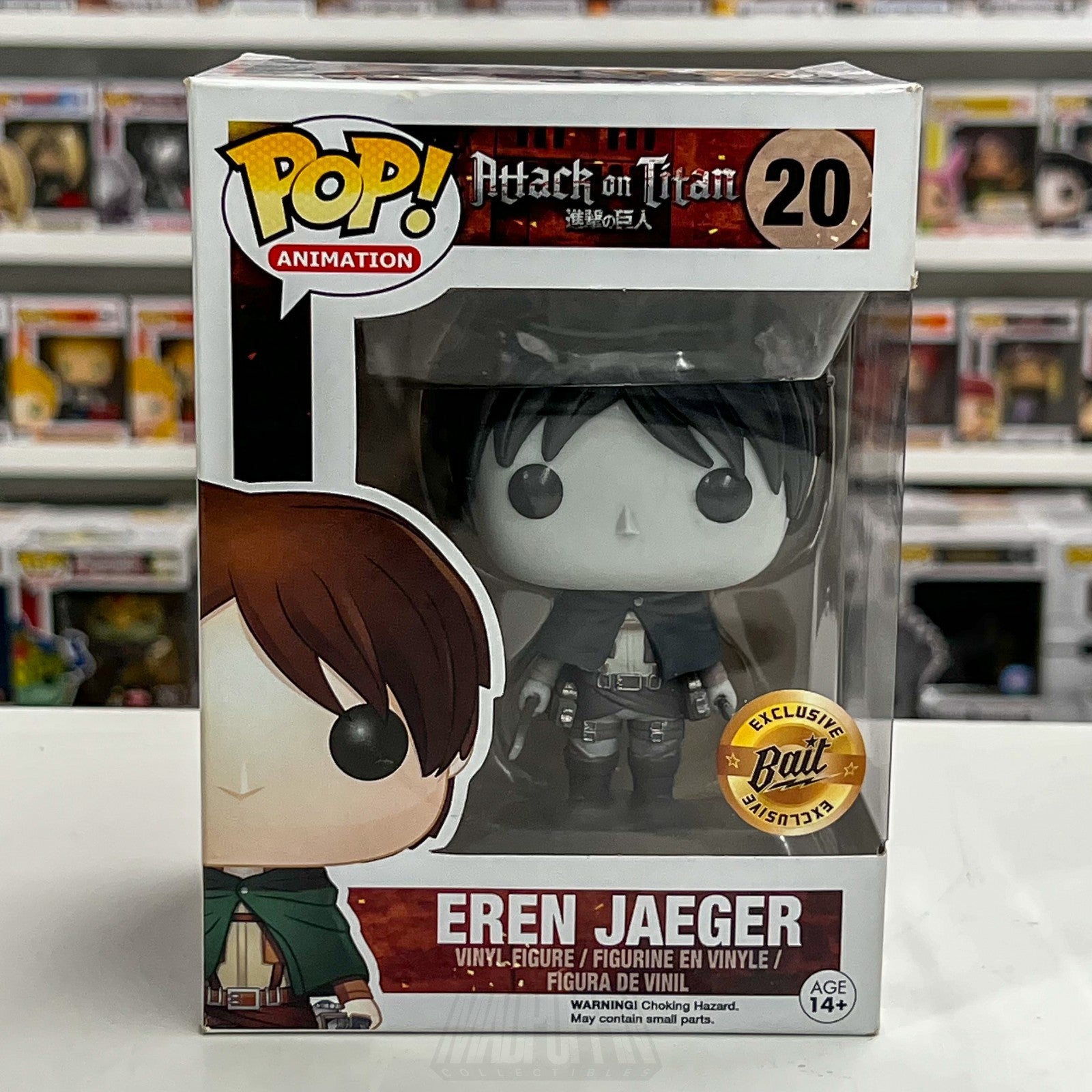Funko Pop Anime Attack On Titan Eren Jaeger Black & White BAIT 20 Vinyl Figure0
