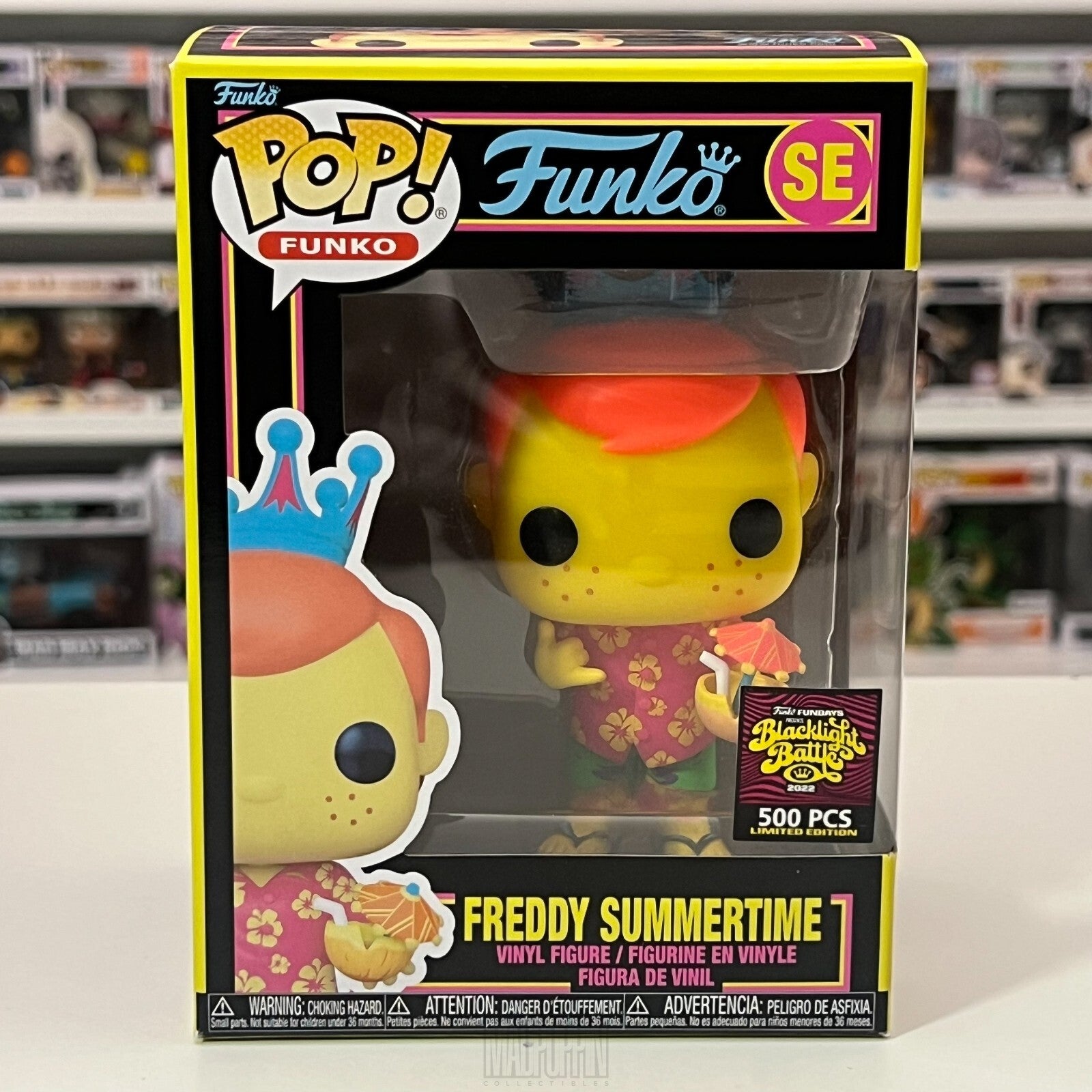 Funko Pop Freddy Summertime Fundays Blacklight Battle 2022 LE 500 Pieces SE