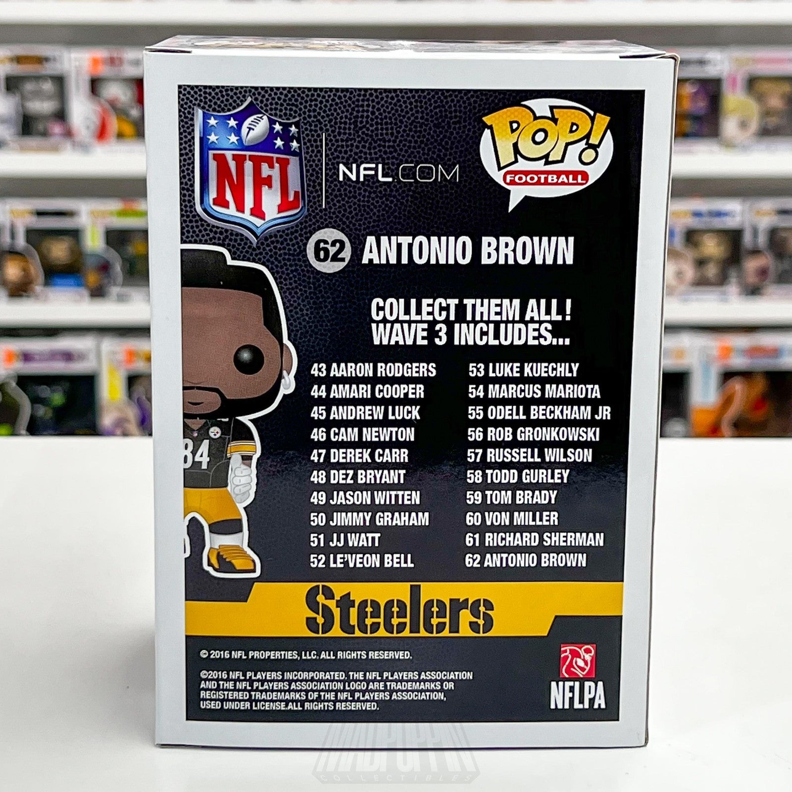 Funko Pop! Football Antonio Brown 62 Pittsburgh Steelers NFL Vinyl Figure 20163