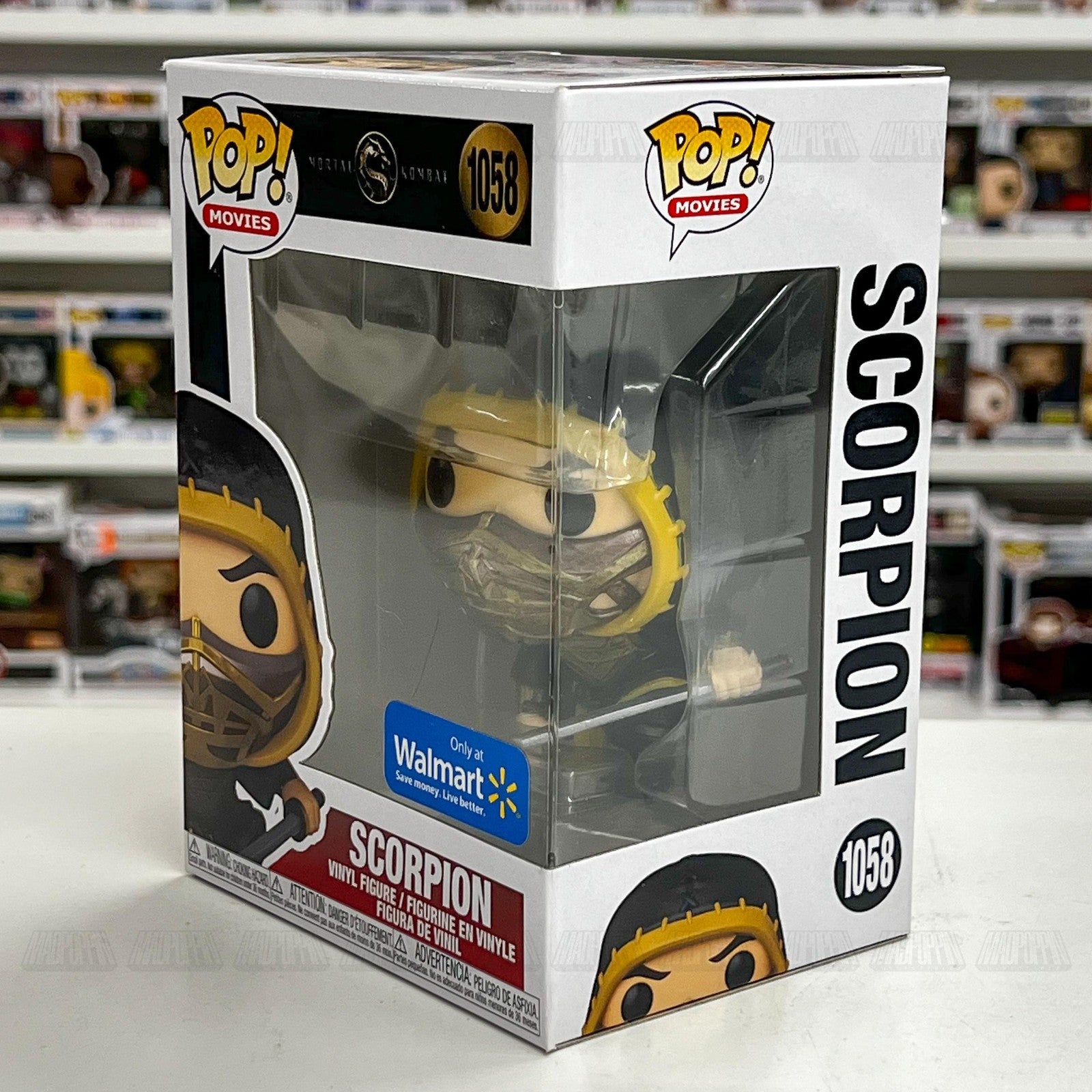 Funko Pop Movies Mortal Kombat Scorpion #1058 Walmart Exclusive Vinyl Figure New