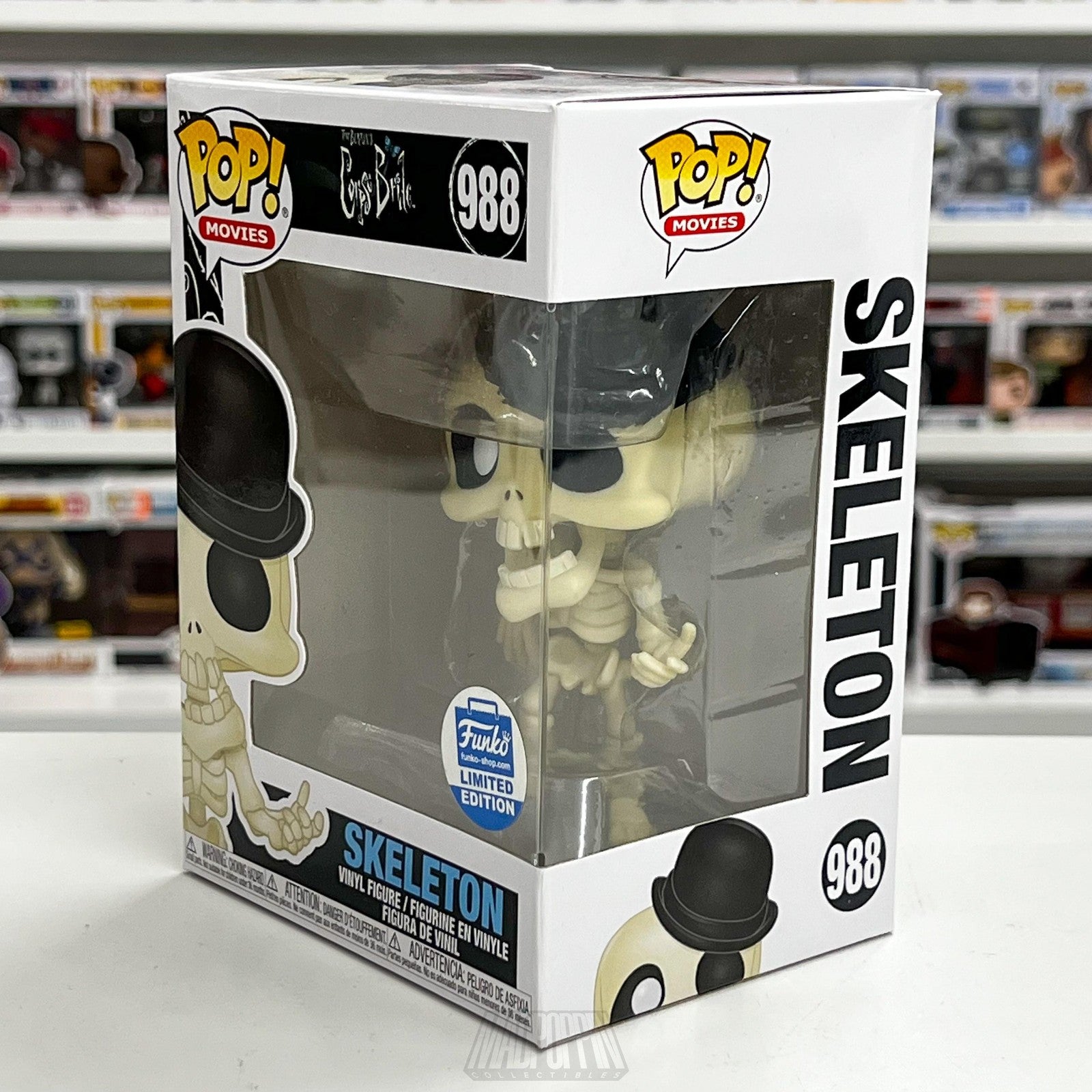 Funko Pop Movies Corpse Bride Skeleton 988 Tim Burton Limited Edition Vinyl