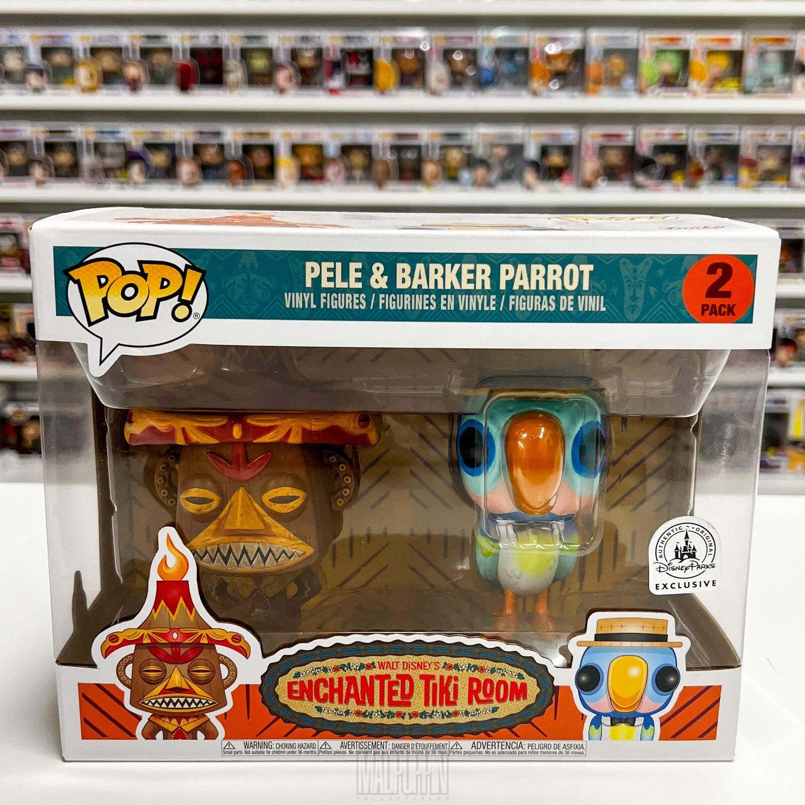 Funko Pop Disney Enchanted Tiki Room Pele & Barker Parrot Parks Exclusive 2 Pack
