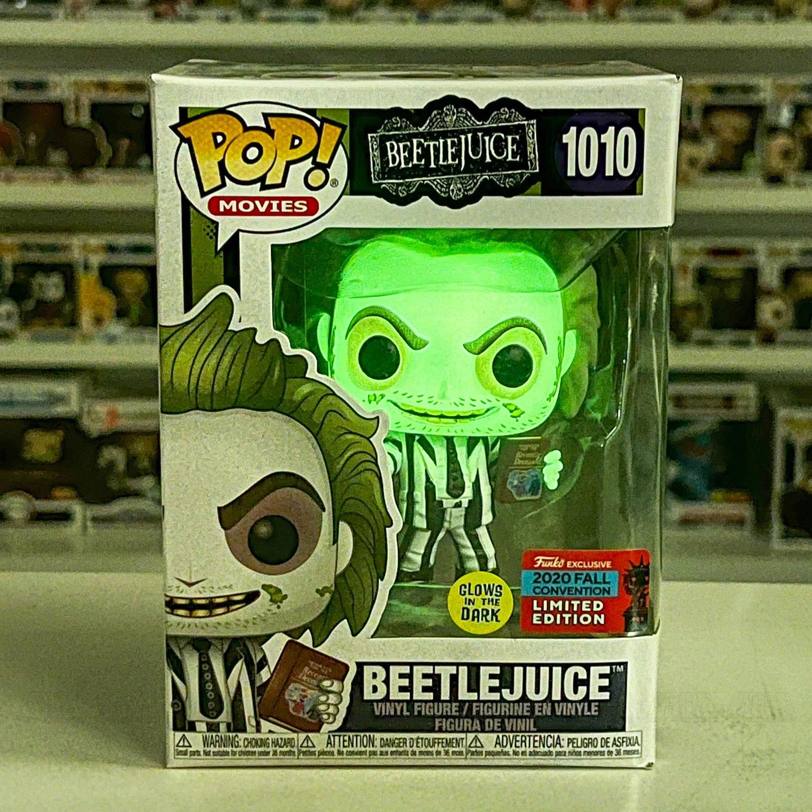 Funko Pop Beetlejuice 1010 Glow in the Dark Fall Convention Exclusive Vinyl