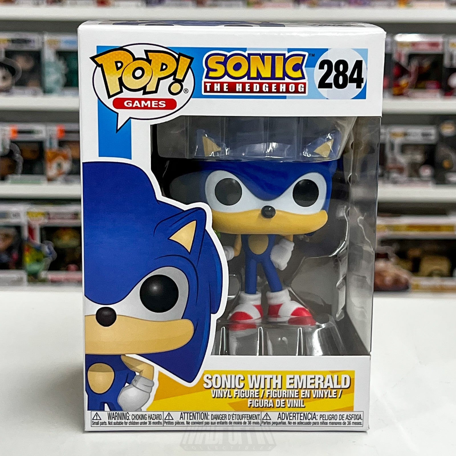 Funko Pop Video Games Sonic The Hedgehog With Emerald 284 Sega Toy Vinyl Figure0