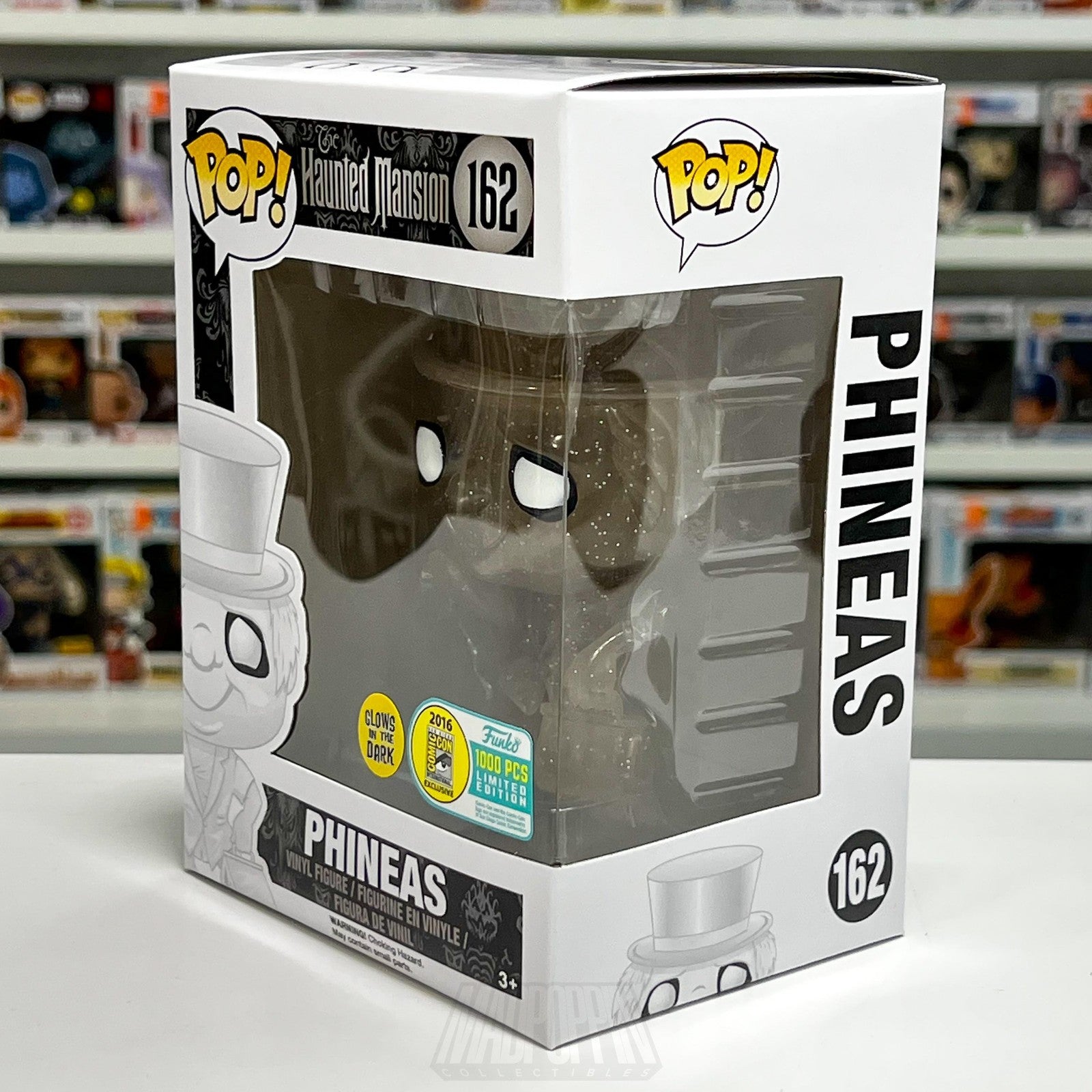 Funko Pop Disney Haunted Mansion Phineas #162 Glow in the Dark LE 1000 2016