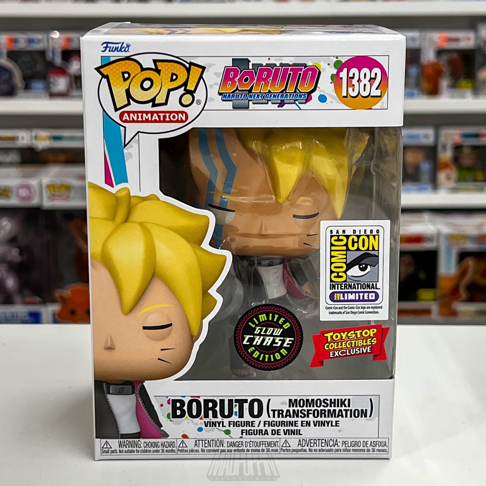 Funko Pop Anime Boruto Momoshiki Transformation Glow Chase SDCC Toy Stop 1382