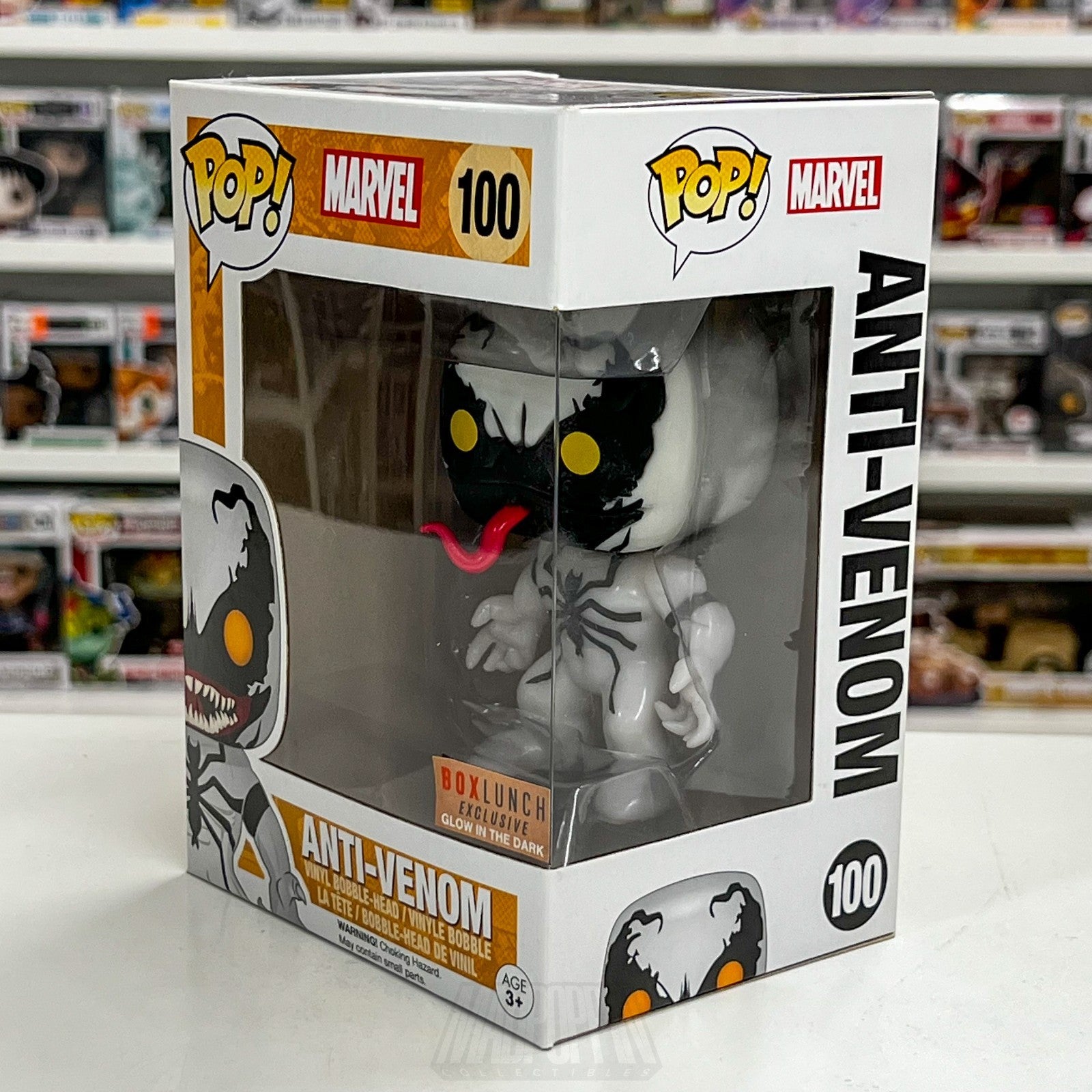 Funko Pop Marvel Anti-Venom Glow BoxLunch 100 Symbiote Spider-Man Vinyl Figure2