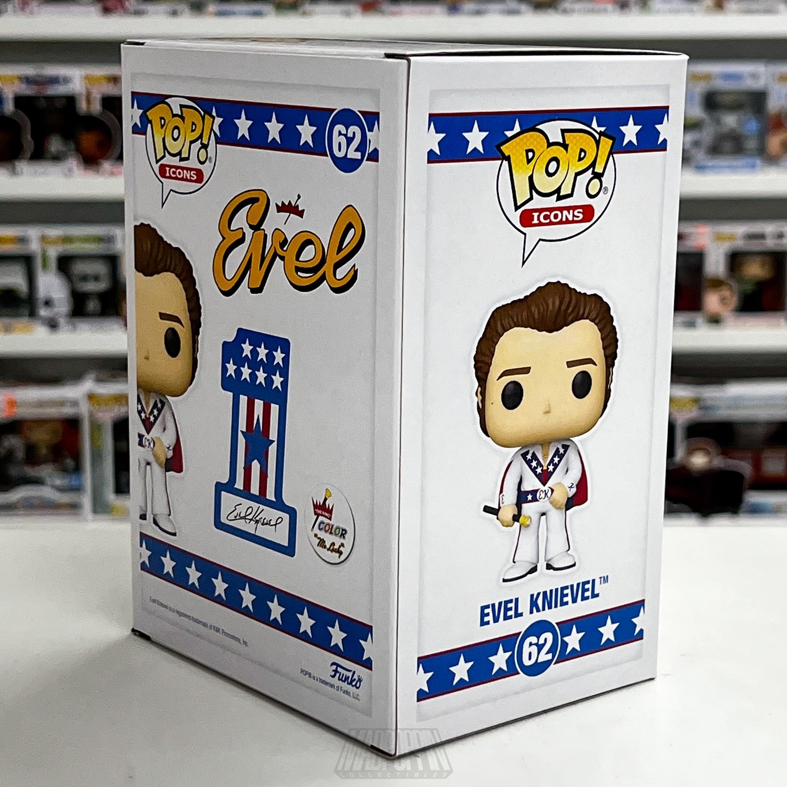 Funko Pop Icons Evel Knievel 62 Vinyl Figure Collectible New in Box Mint