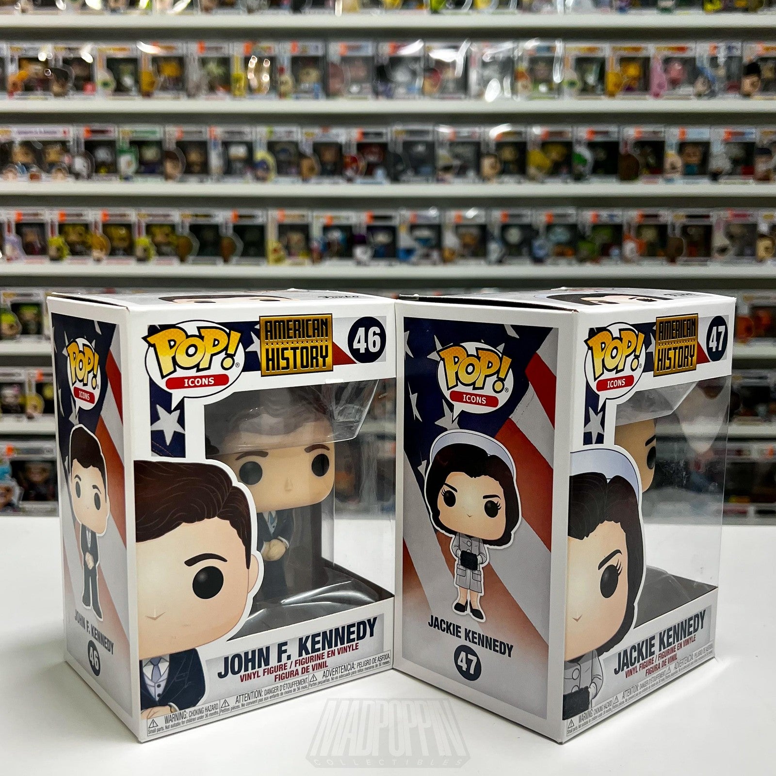 Funko Pop Icons American History John F Kennedy Jackie 46 47 Set Toy Politics