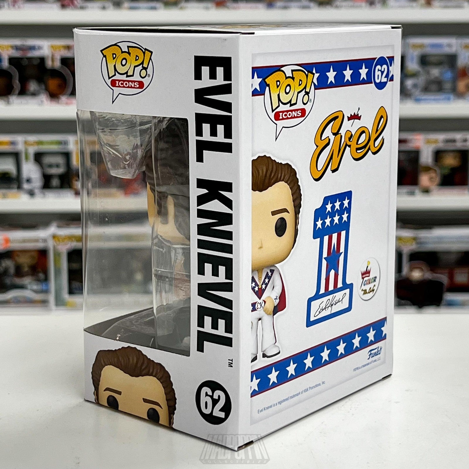 Funko Pop Icons Evel Knievel 62 Vinyl Figure Collectible New in Box Mint