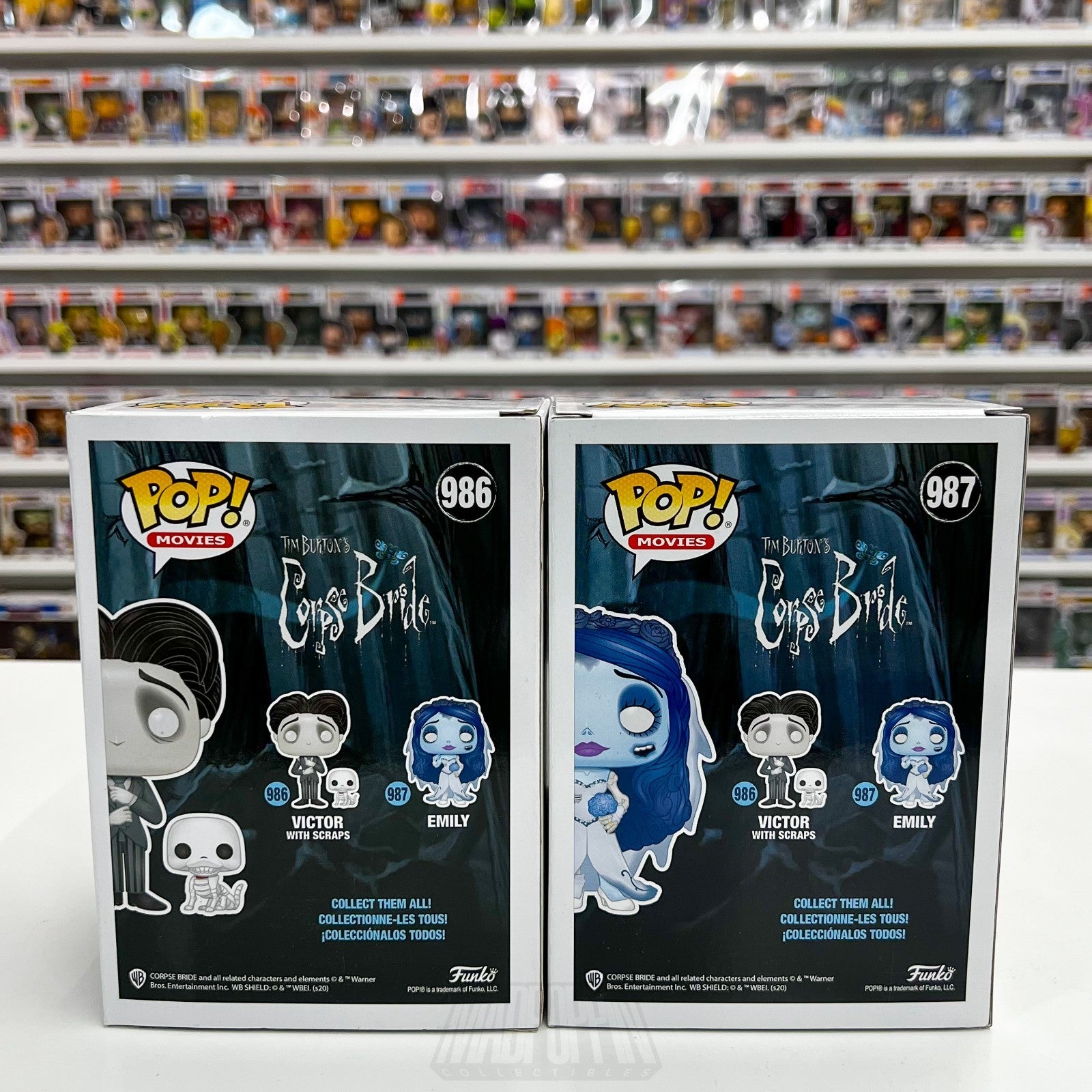 Funko Pop Movies Tim Burton's Corpse Bride Set Victor w/Scraps 986 & Emily 9873