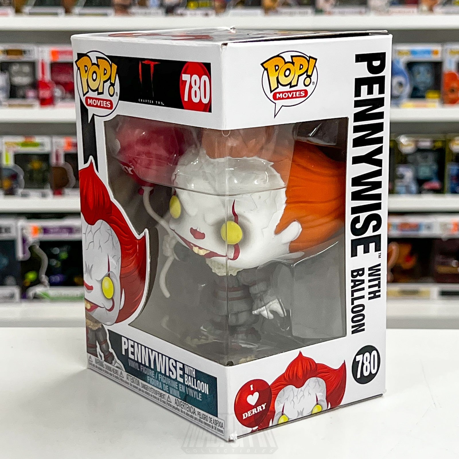 Funko Pop Movies IT Pennywise with Balloon I Heart Derry 780 Horror Vinyl Figure1