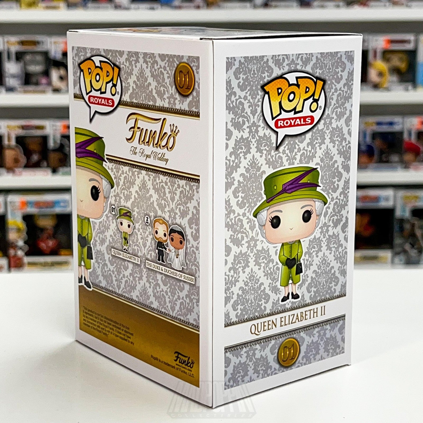 Funko Pop The Royal Wedding Queen Elizabeth II Green Dress 01 UK Figure Toy Mint