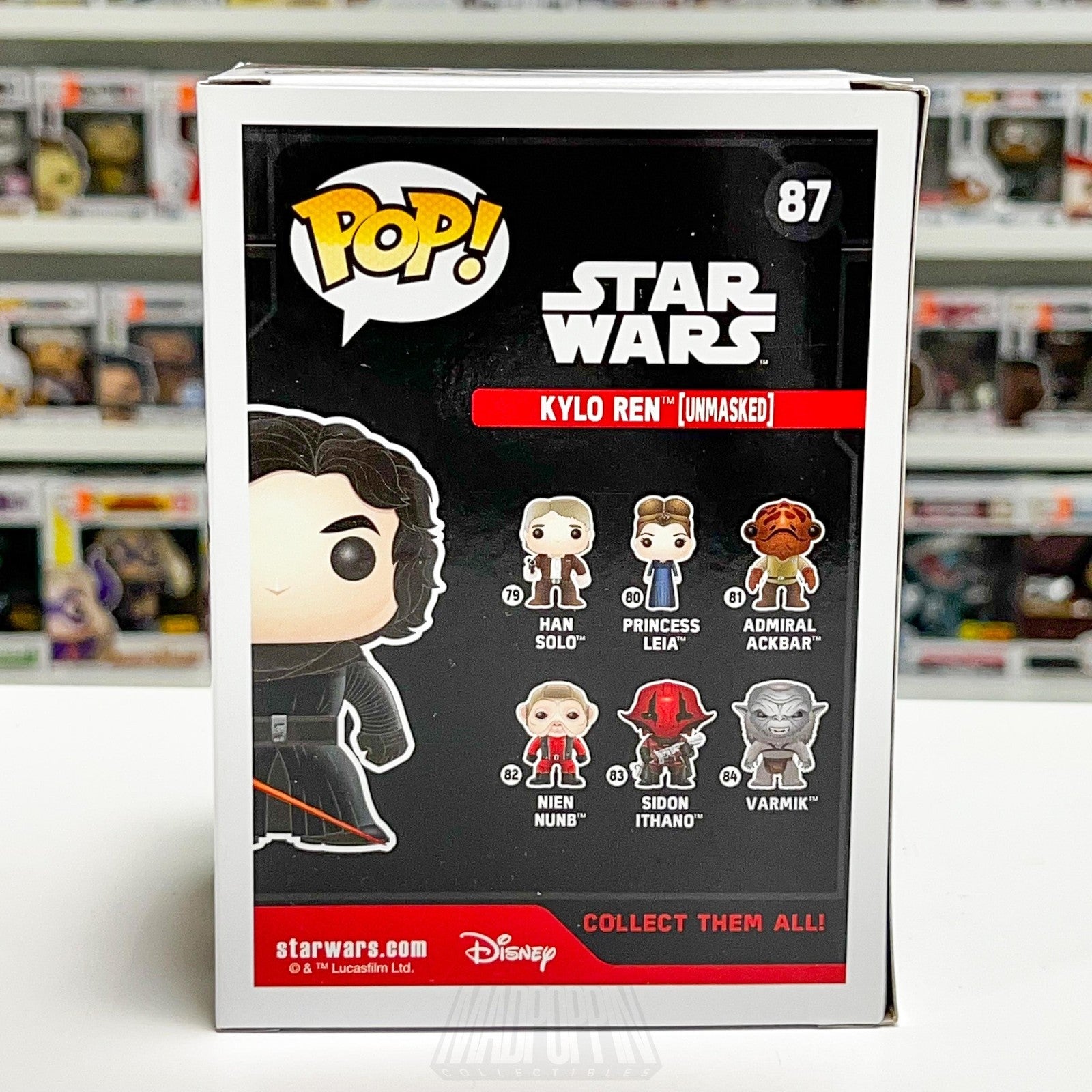 Funko Pop Star Wars Kylo Ren 87 Unmasked Walmart Exclusive Bobble-Head Figure