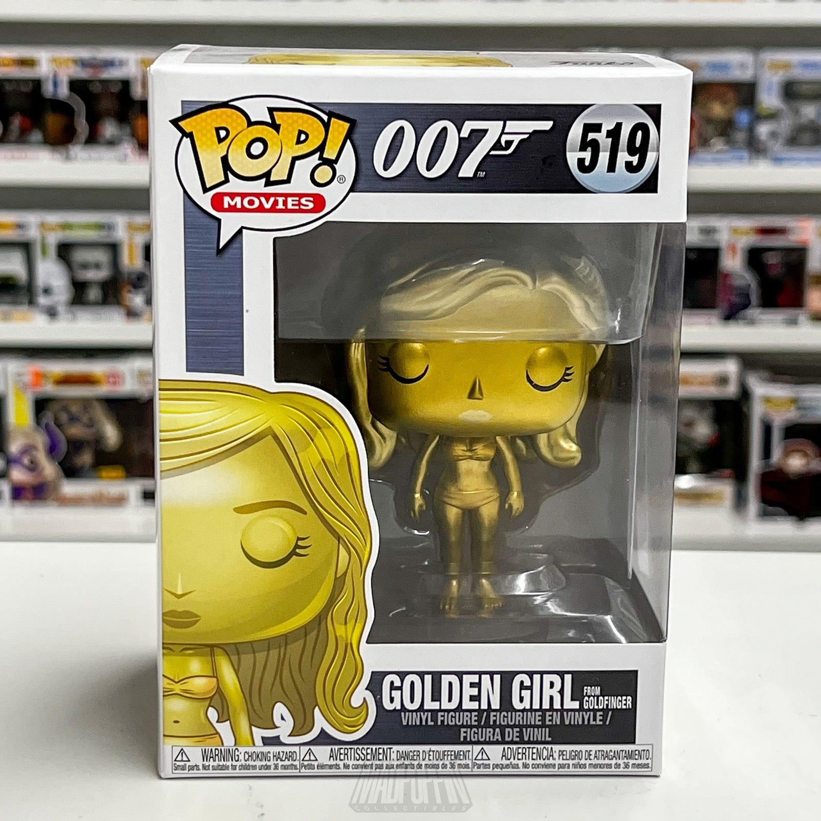 Funko Pop Movies 007 Golden Girl #519 James Bond Goldfinger Vinyl Figure New