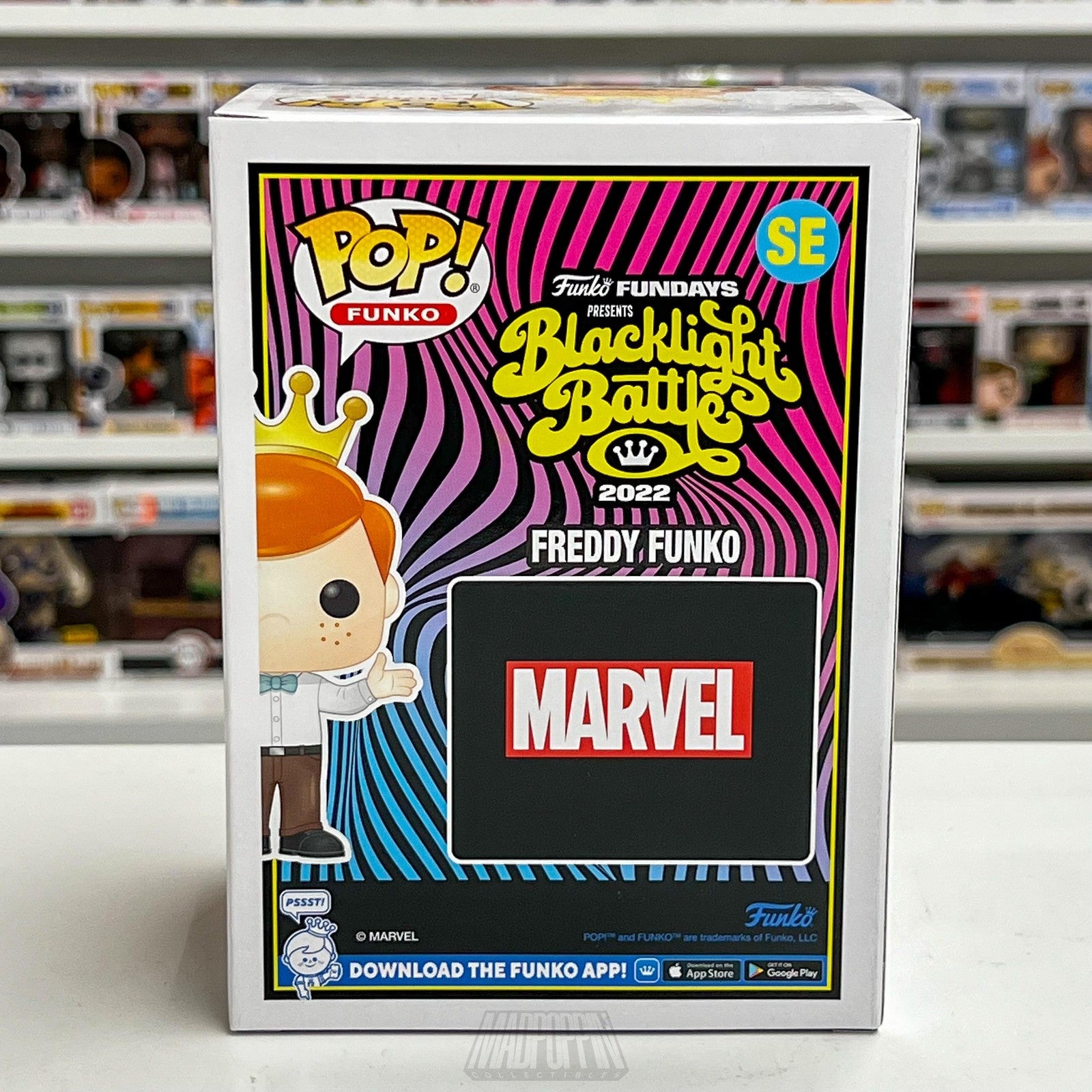 Freddy Funko as Loki Blacklight Battle 2022 Marvel Pop Limited 1500 PCS