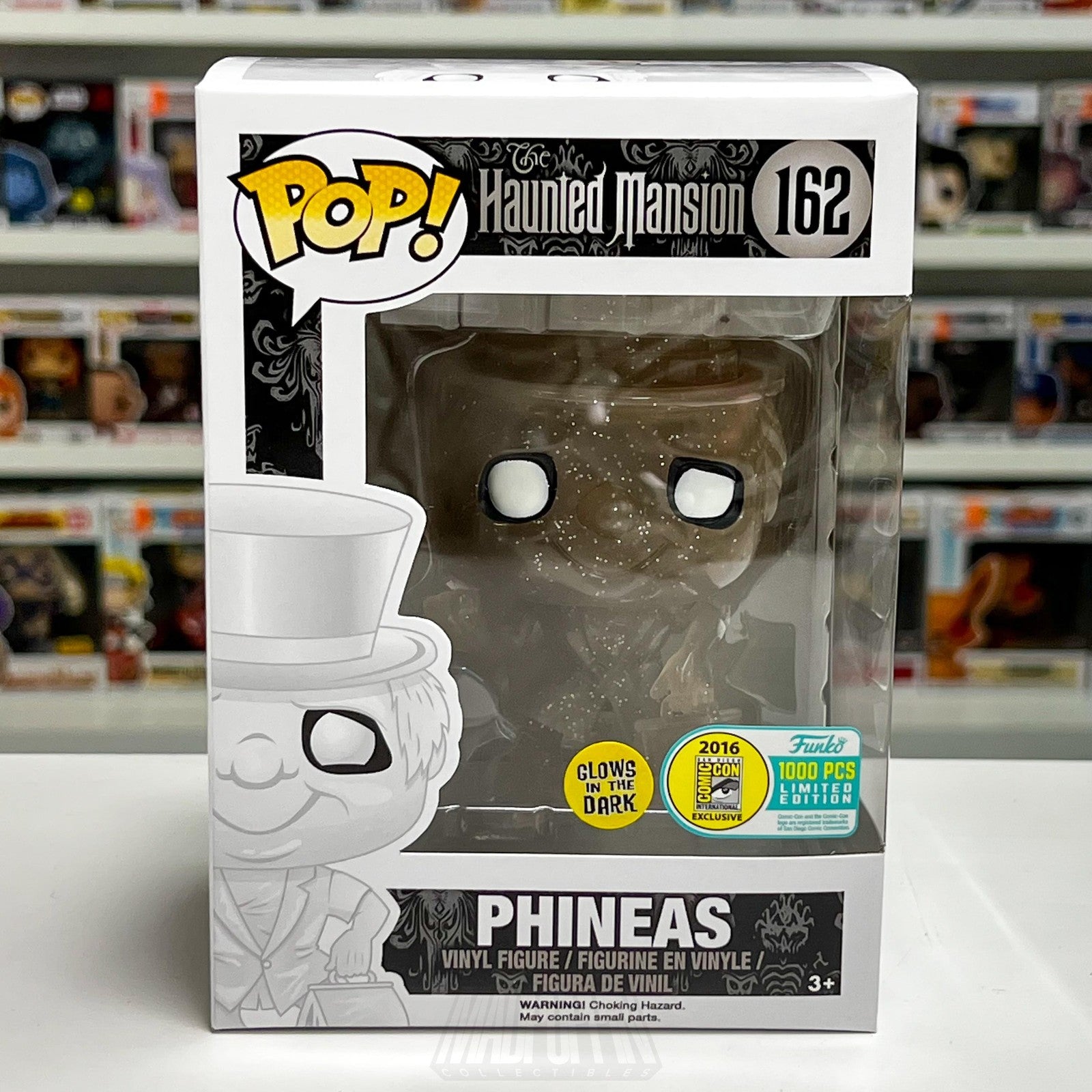 Funko Pop Disney Haunted Mansion Phineas #162 Glow in the Dark LE 1000 2016