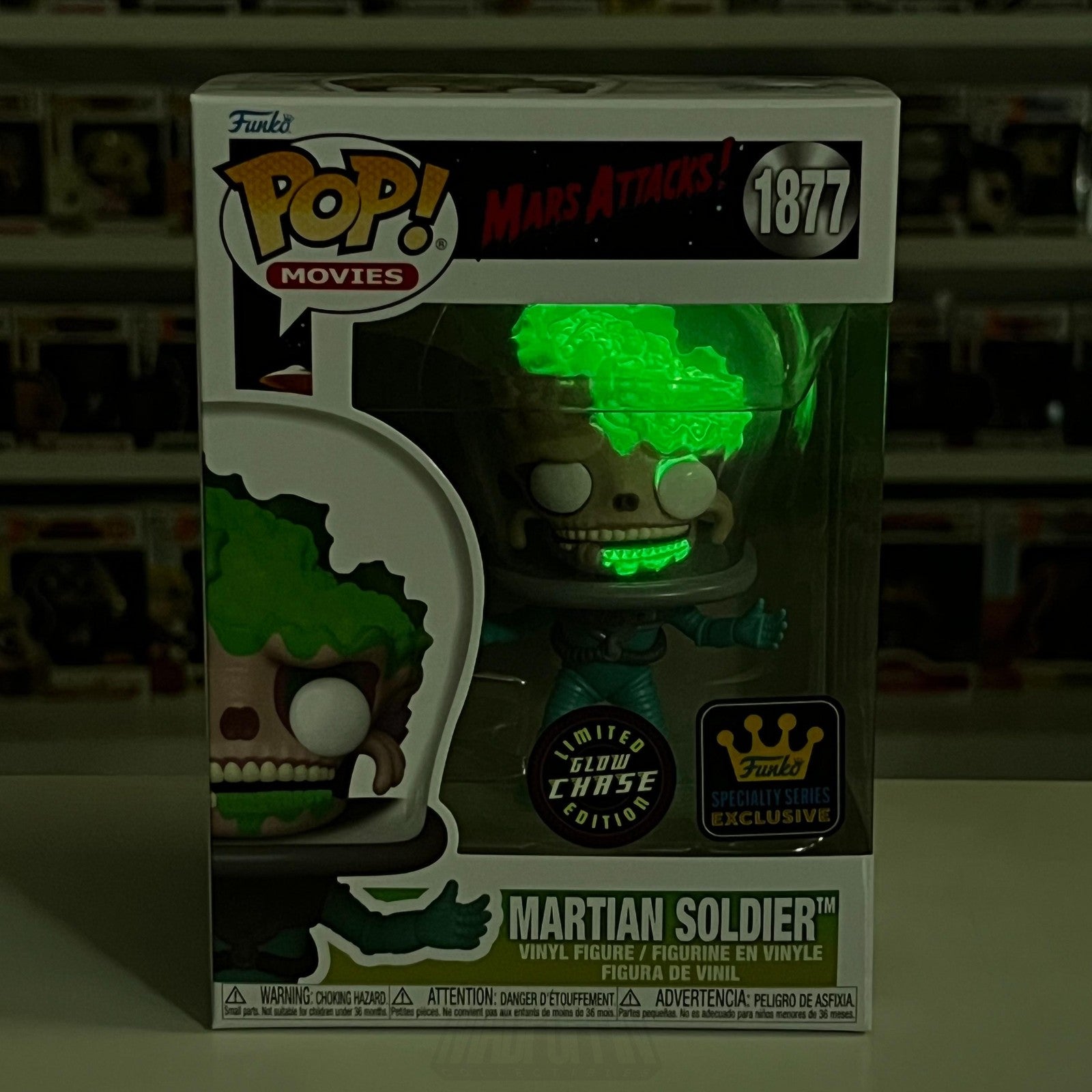 Funko Pop Mars Attacks Martian Soldier 1877 Glow Chase Specialty Exclusive Movie