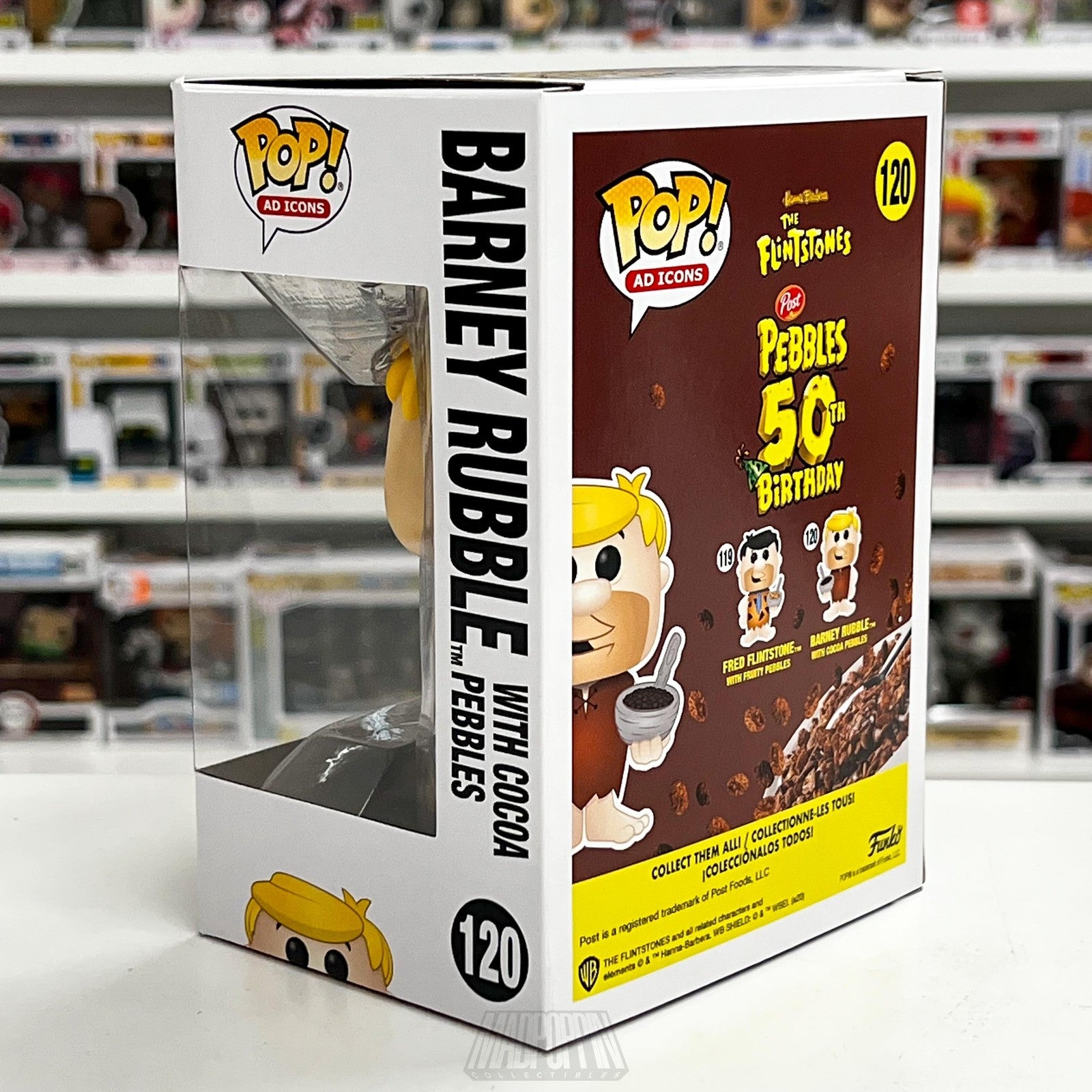 Funko Pop Ad Icons Barney Rubble Cocoa Pebbles Flintstones #120 Vinyl Figure New