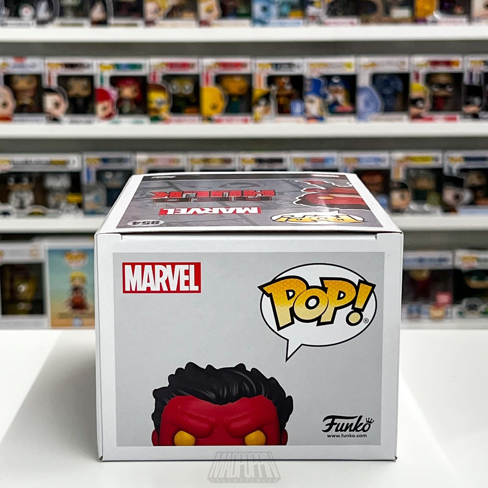 Funko Pop Marvel Red Hulk 854 Glow Chase Hot Topic Exclusive Vinyl Figure Bobble