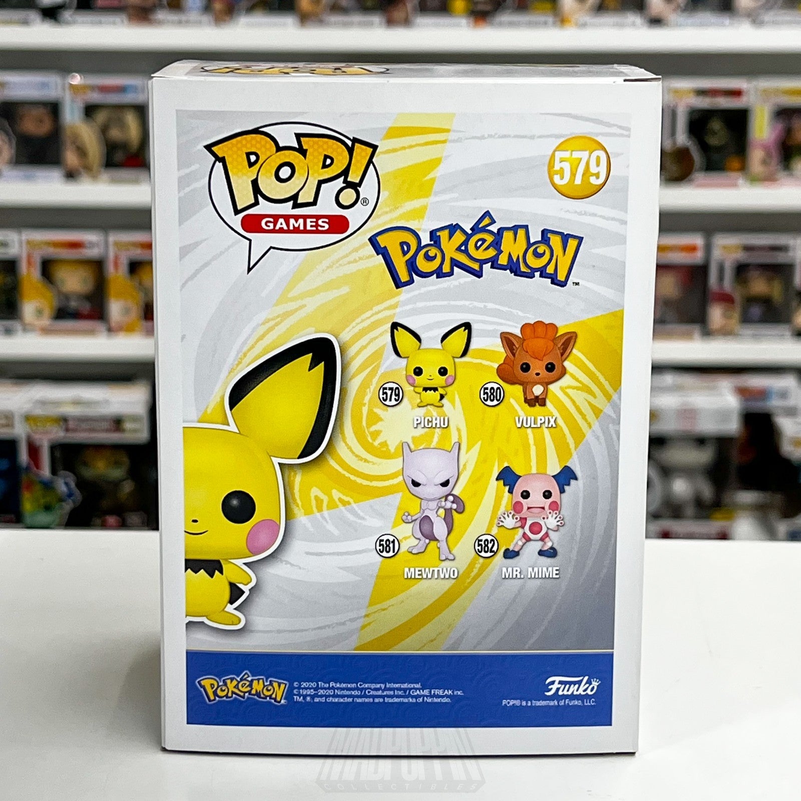 Funko Pop Games Pokemon Pichu Flocked WonderCon 579 Official Sticker TCG Figure3