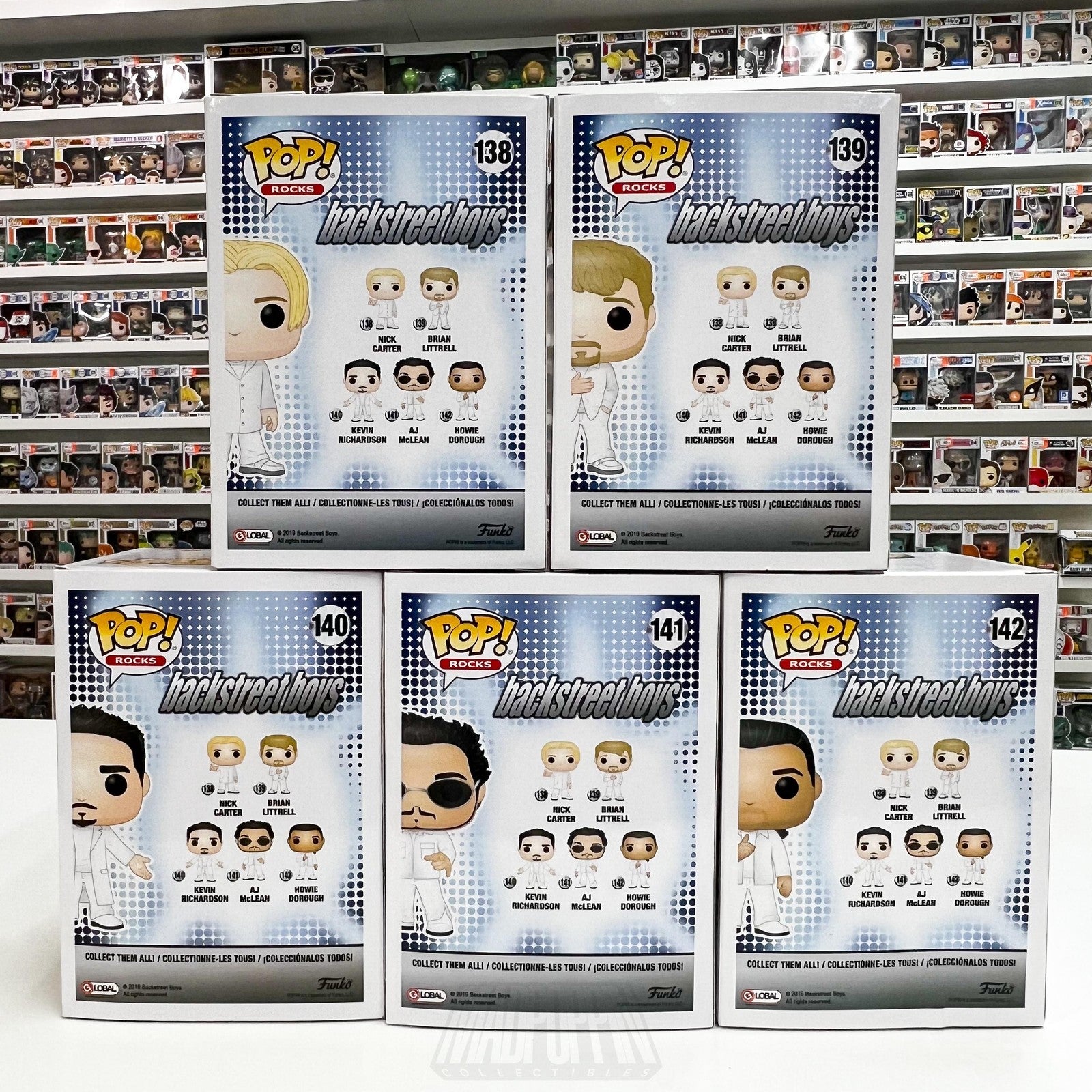 Funko Pop Rocks Backstreet Boys Complete Set 5 Nick Brian Kevin AJ Howie Music