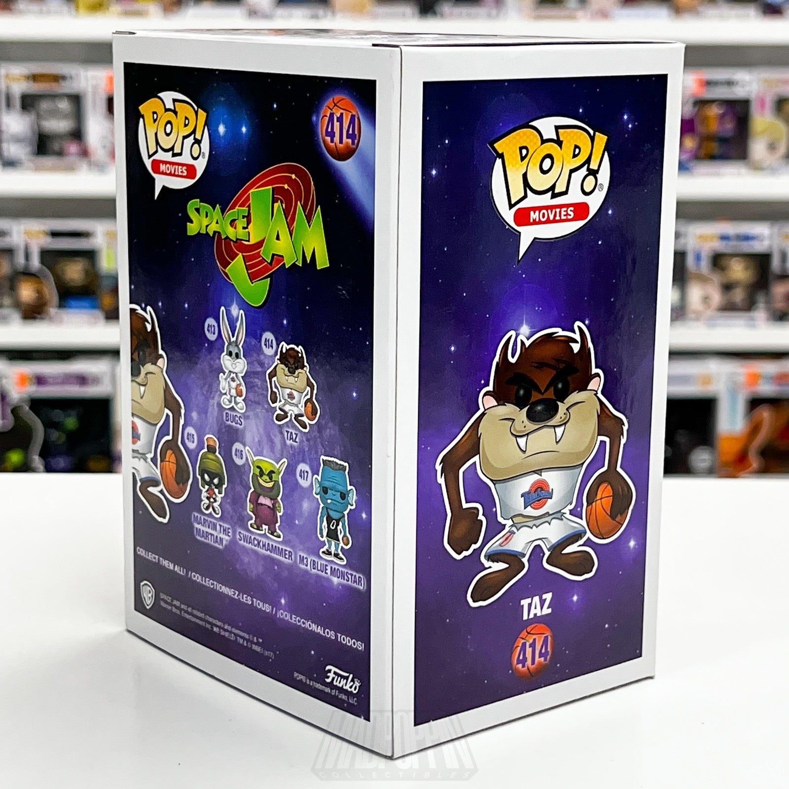 Funko Pop Movies Space Jam Taz 414 Chase Open Mouth Vinyl Figure Tune Squad NIB4