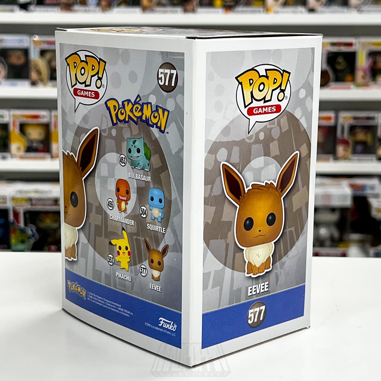 Funko Pop Games Pokemon Eevee Flocked WonderCon 577 Official Sticker TCG Figure4