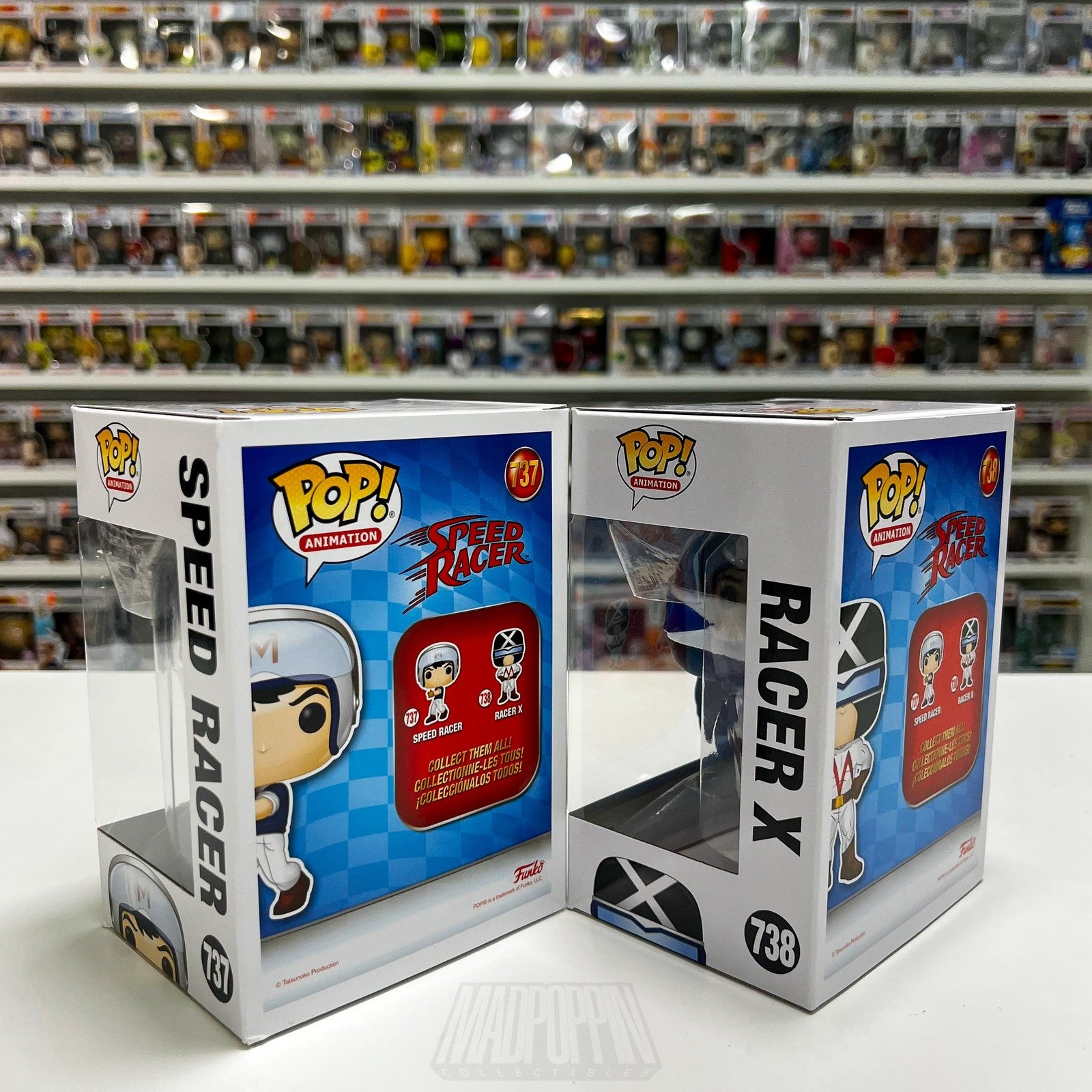 Funko Pop Animation Speed Racer & Racer X  737 738 Set BobbleHead Toy Anime NIB