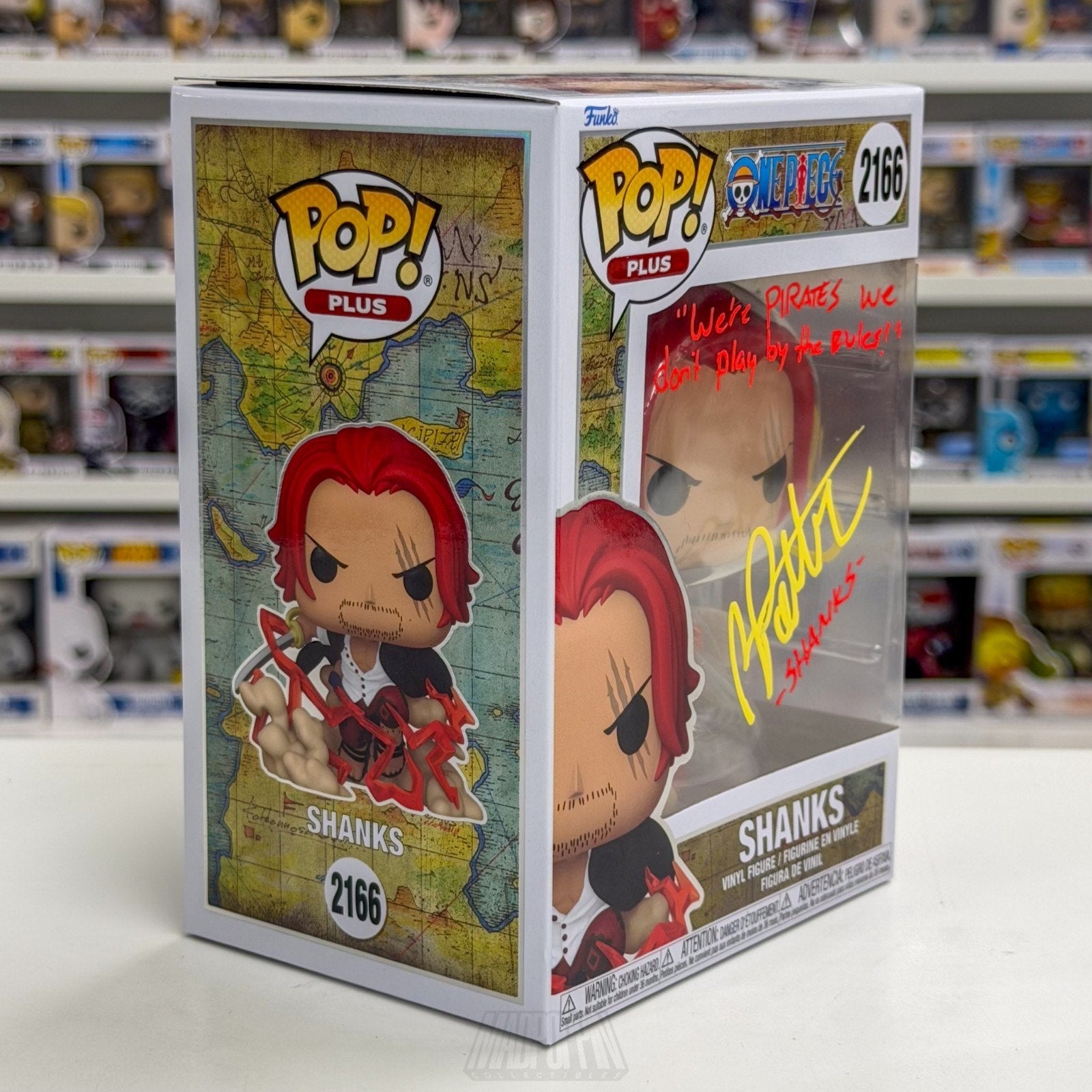 Funko Pop Anime One Piece Shanks Devine Departure Signed JSA 2166 Vinyl Figure