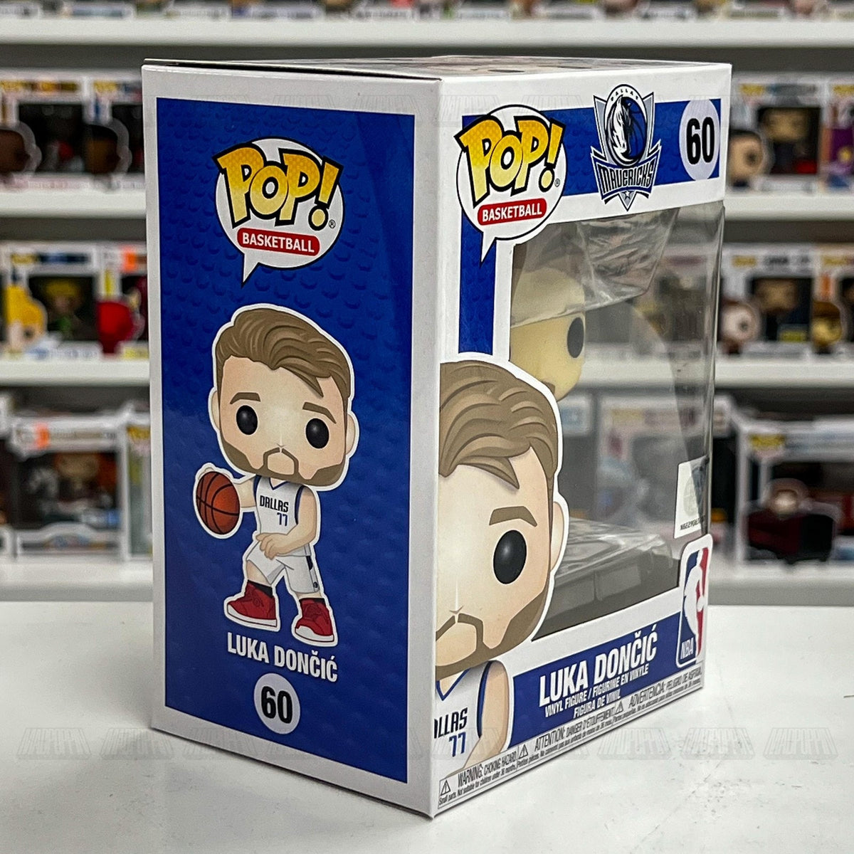 Funko Pop NBA Basketball Dallas Mavericks Luka Doncic White Jersey 60 Toy Figure