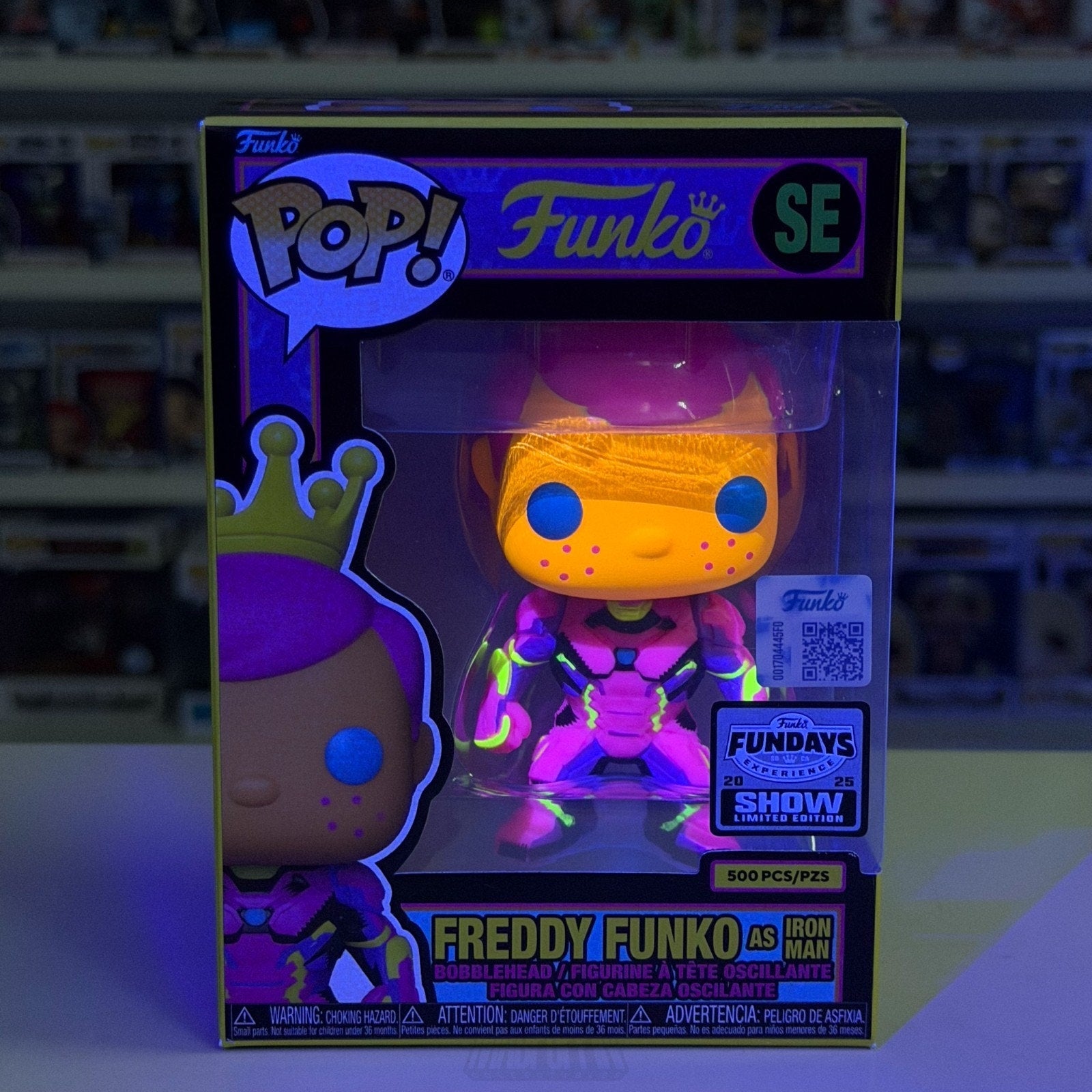 Funko Pop Fundays Freddy as Iron Man Blacklight Marvel Civil War 500pcs Figure