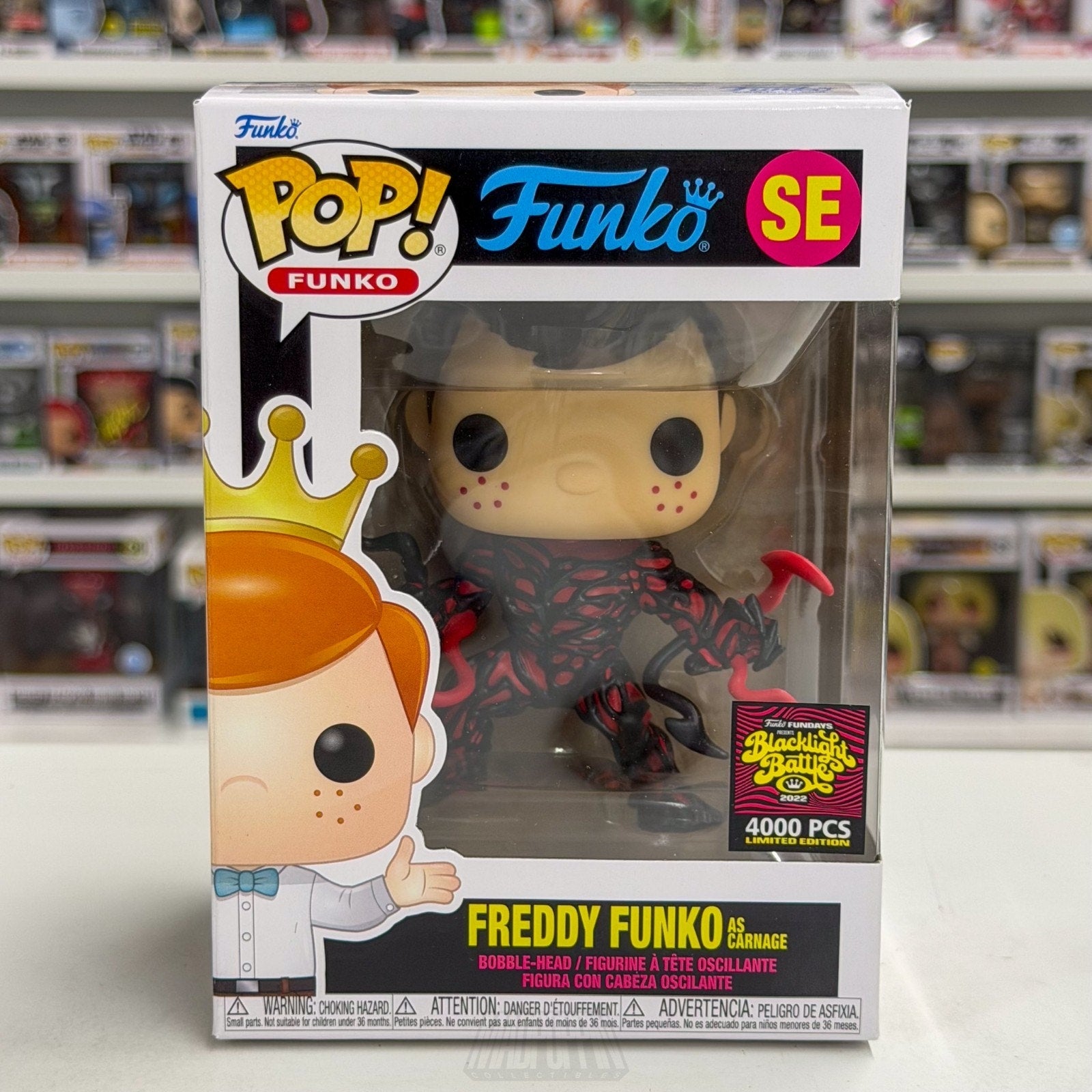 Funko Pop Fundays Blacklight Battle Carnage SE Marvel Symbiote Toy Vinyl Figure