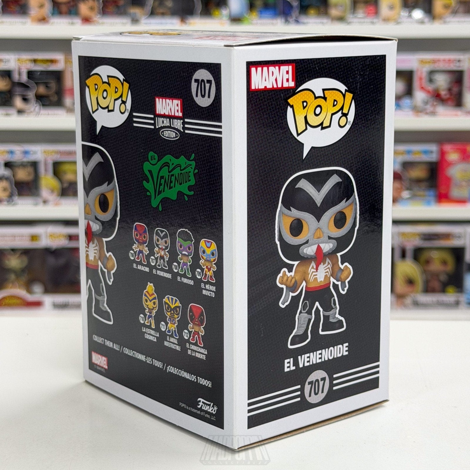 Funko Pop Marvel Collector Corps Lucha Libre El Venenoide Metallic 707 Figure