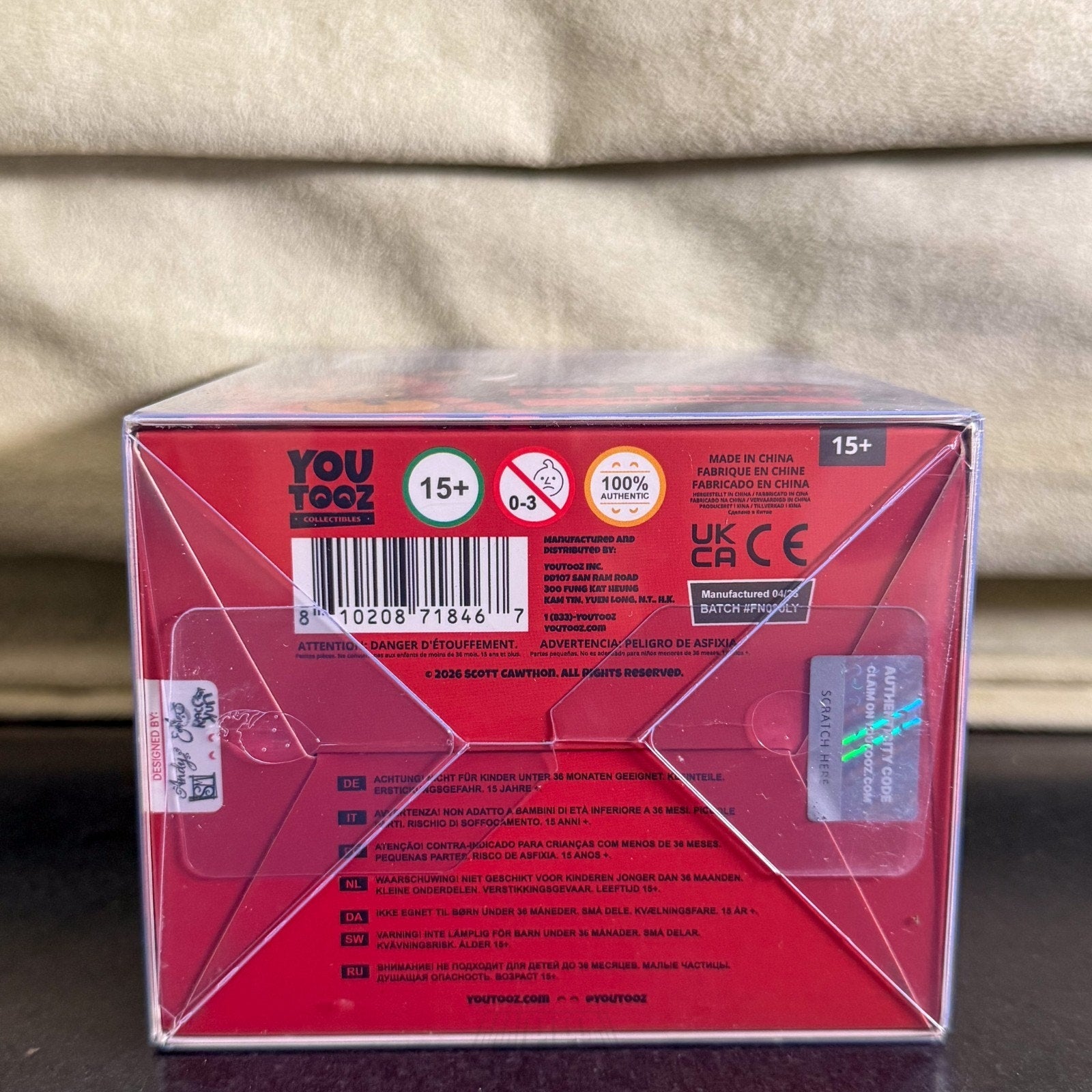 Youtooz Five Nights at Freddys Toy Glow IT'SUGAR SDCC 2026 Signed Kellen Goff