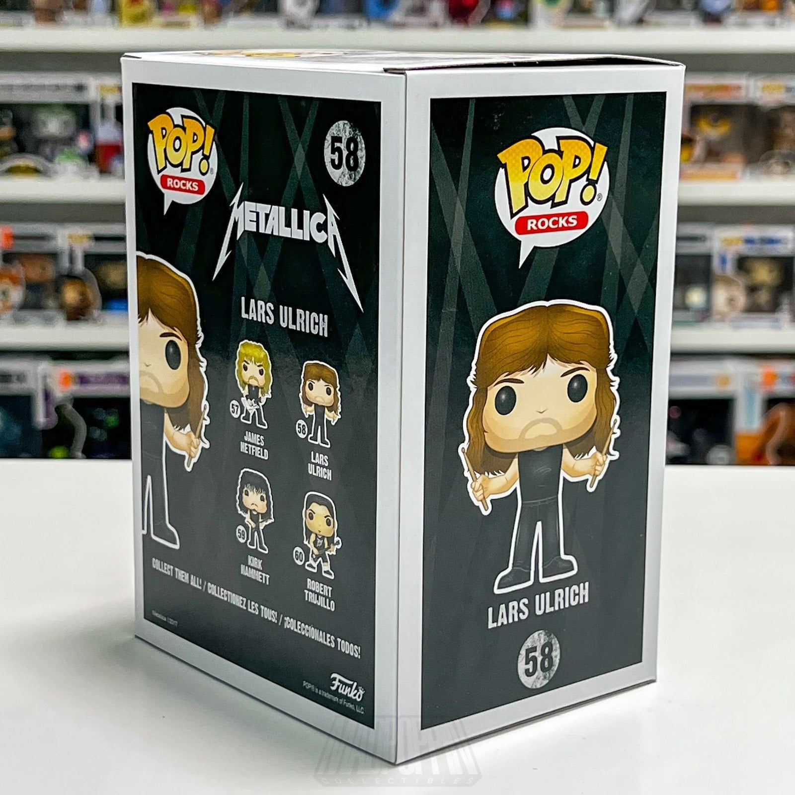Funko Pop Rocks Metallica Lars Ulrich 58 Heavy Metal Band Music Toy Vinyl Figure