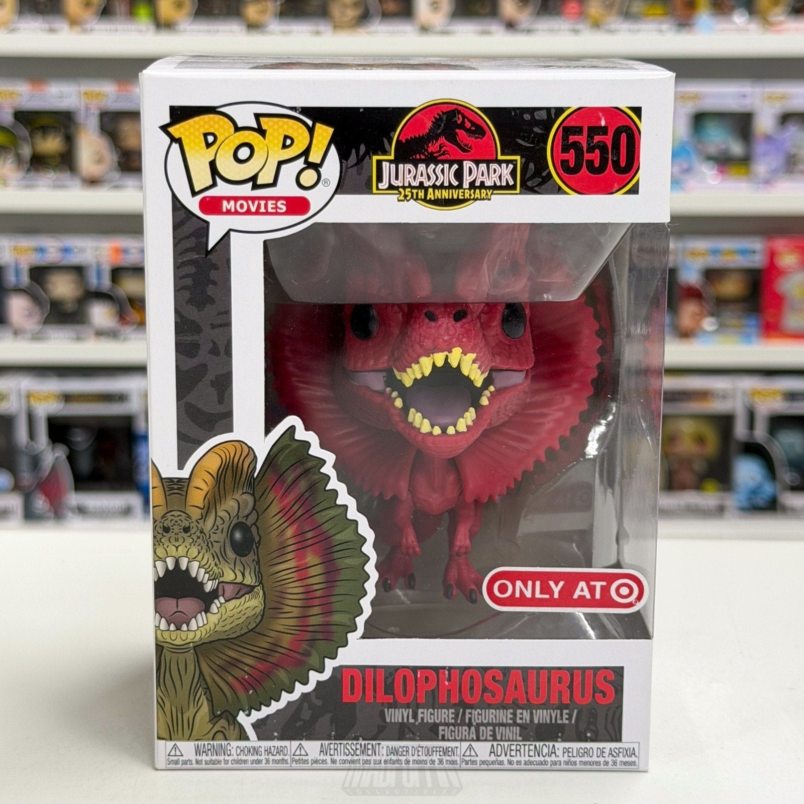 Funko Pop Movies Jurassic Park Dilophosaurus Red Target 550 Dino Vinyl Figure
