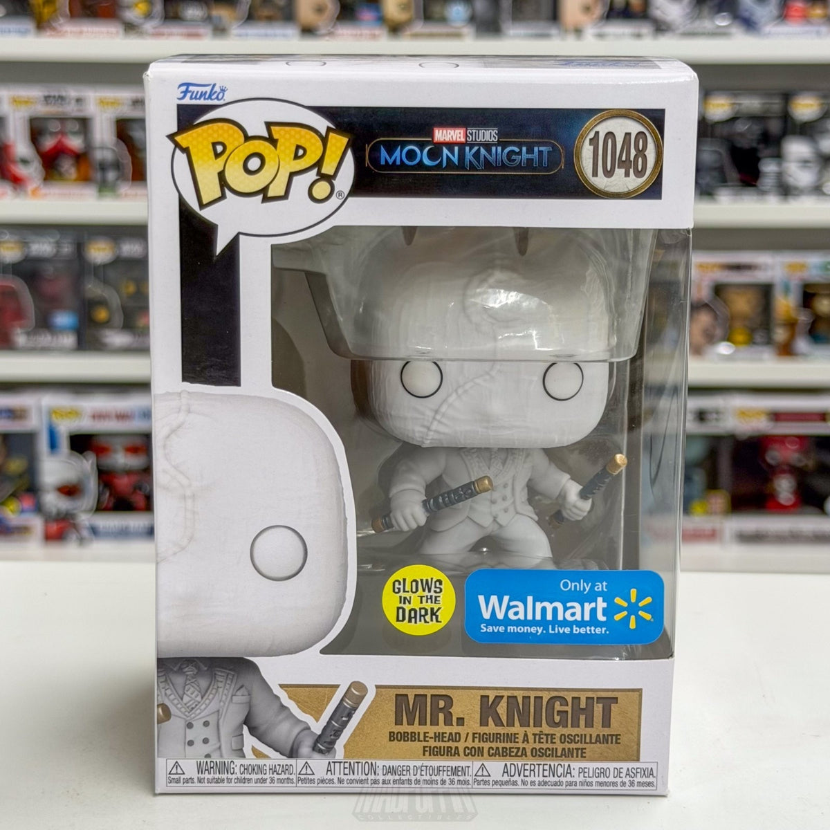 Funko Pop Marvel Mr Moon Knight Walmart Glow 1048 MCU Disney Show Vinyl Figure