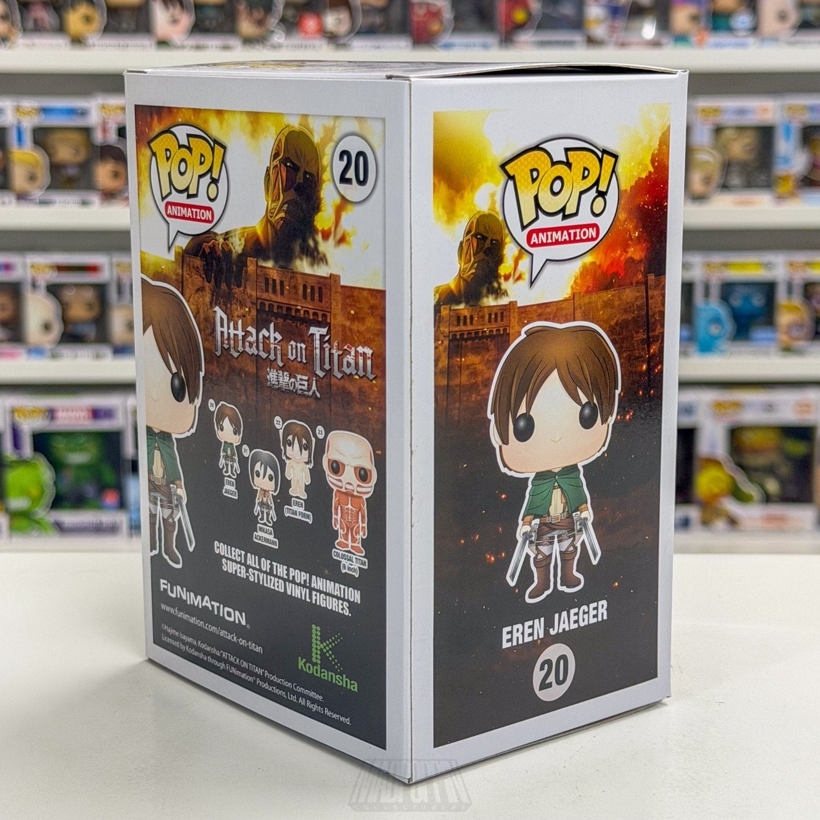 Funko Pop Anime Attack on Titan Eren Jaeger Black & White BAIT 20 Vinyl Figure