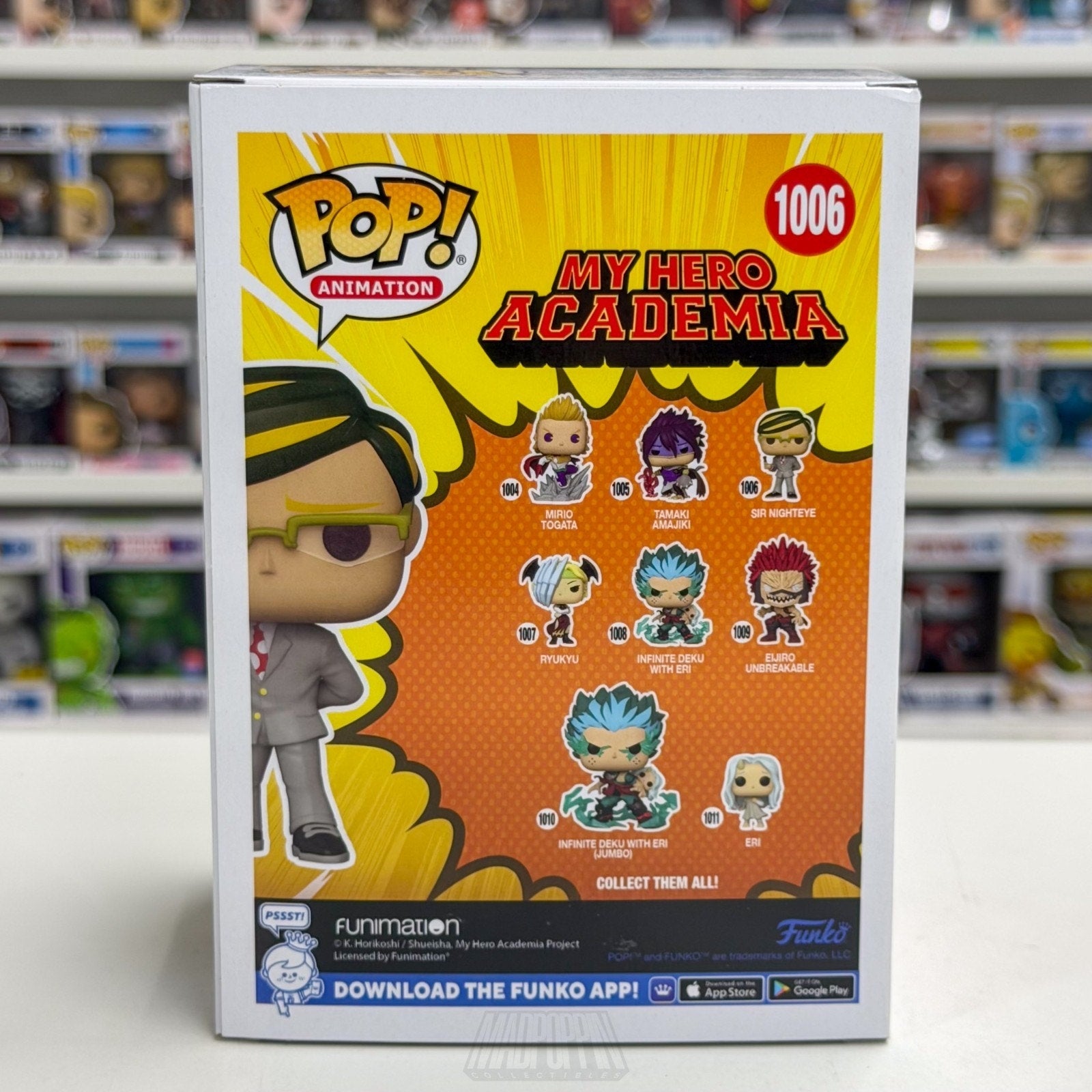 Funko Pop Anime My Hero Academia Sir Nighteye 1006 Japan Manga Toy Vinyl Figure