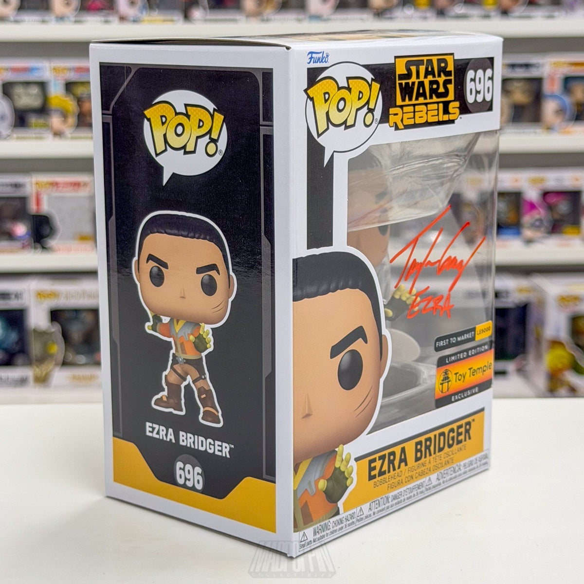 Funko Pop Star Wars Rebels Ezra Bridger Signed Auto Taylor Gray Toy Temple 696